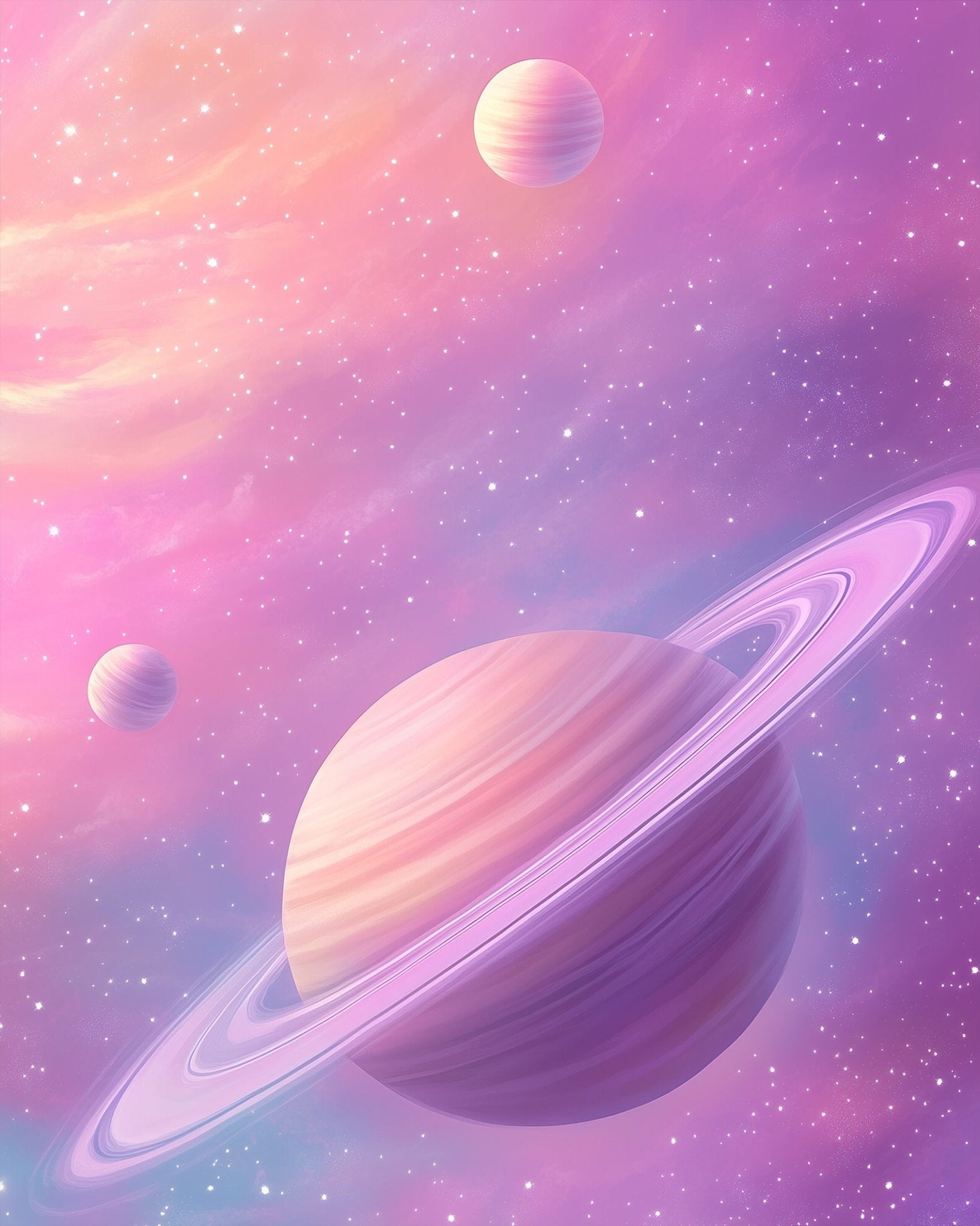 Pastel Saturn and Planets - Galaxies - BestPaintByNumbers - Paint by Numbers Custom Kit