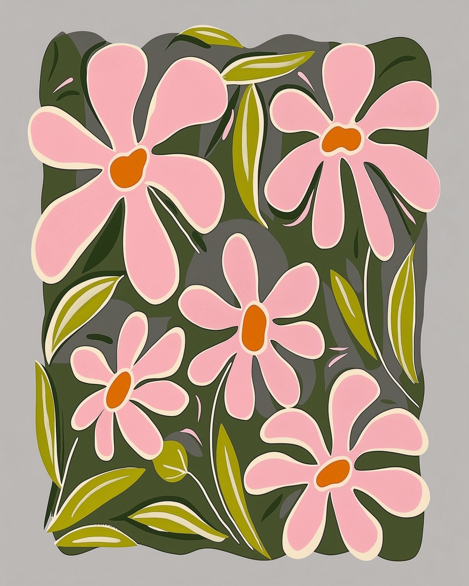 Pink Floral Harmony - Minimalistic - BestPaintByNumbers - Paint by Numbers Custom Kit