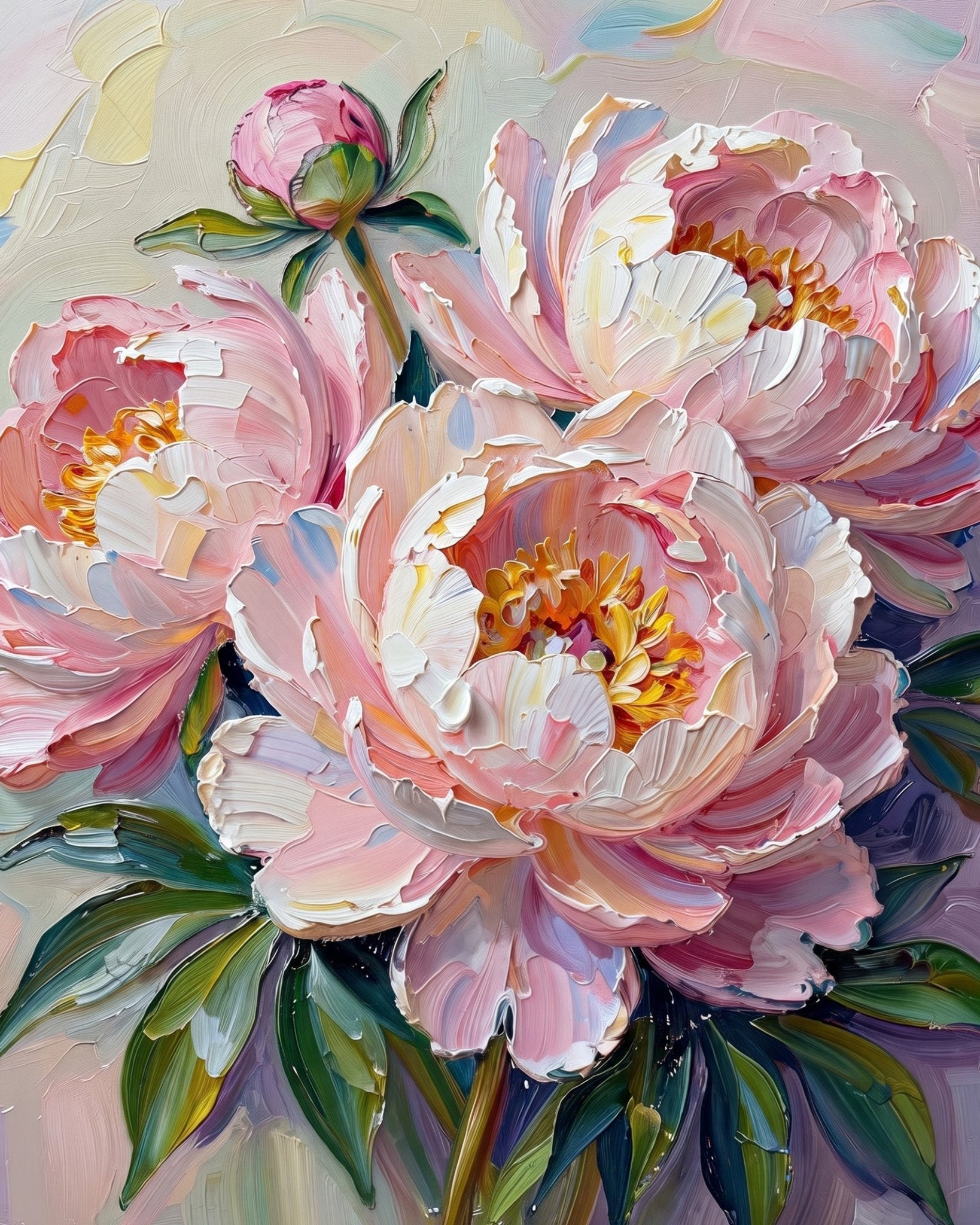 Pink Peony Bliss - Flowers - BestPaintByNumbers - Paint by Numbers Custom Kit
