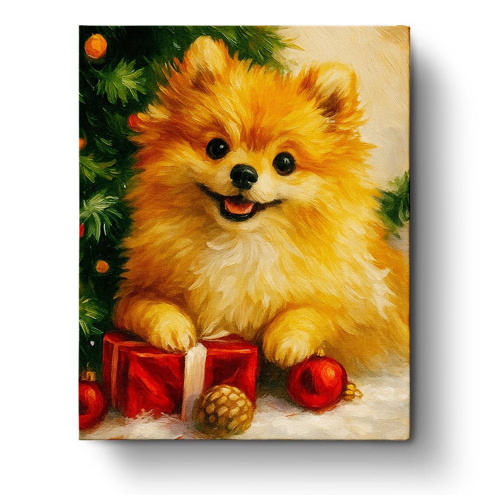 Pomeranian Joyful Moments - Christmas - BestPaintByNumbers - Paint by Numbers Custom Kit