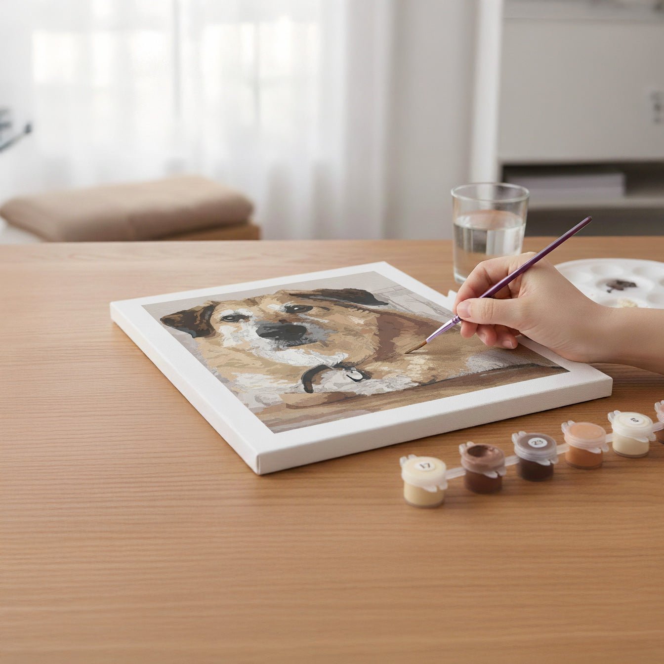 Premium Artist's Round Paintbrush Set - 12 Pcs for Acrylic, Watercolor & Oil Painting - BestPaintByNumbers - Paint by Numbers Custom Kit