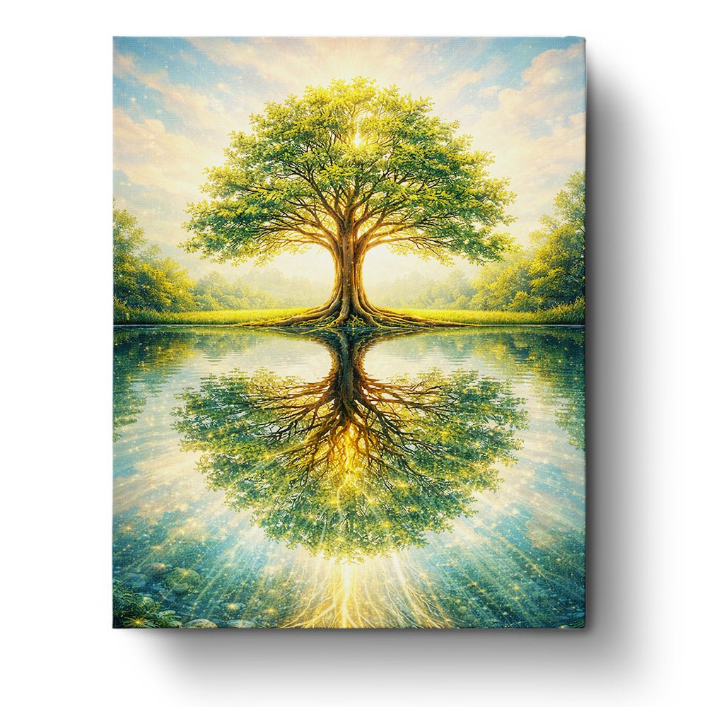 Radiant Tree Reflections - Meditation - BestPaintByNumbers - Paint by Numbers Custom Kit