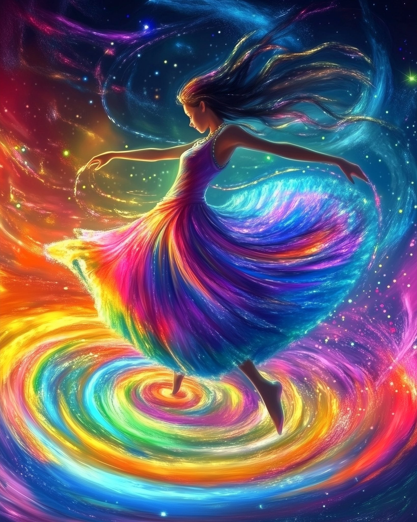 Rainbow Dancer - Meditation - BestPaintByNumbers - Paint by Numbers Custom Kit