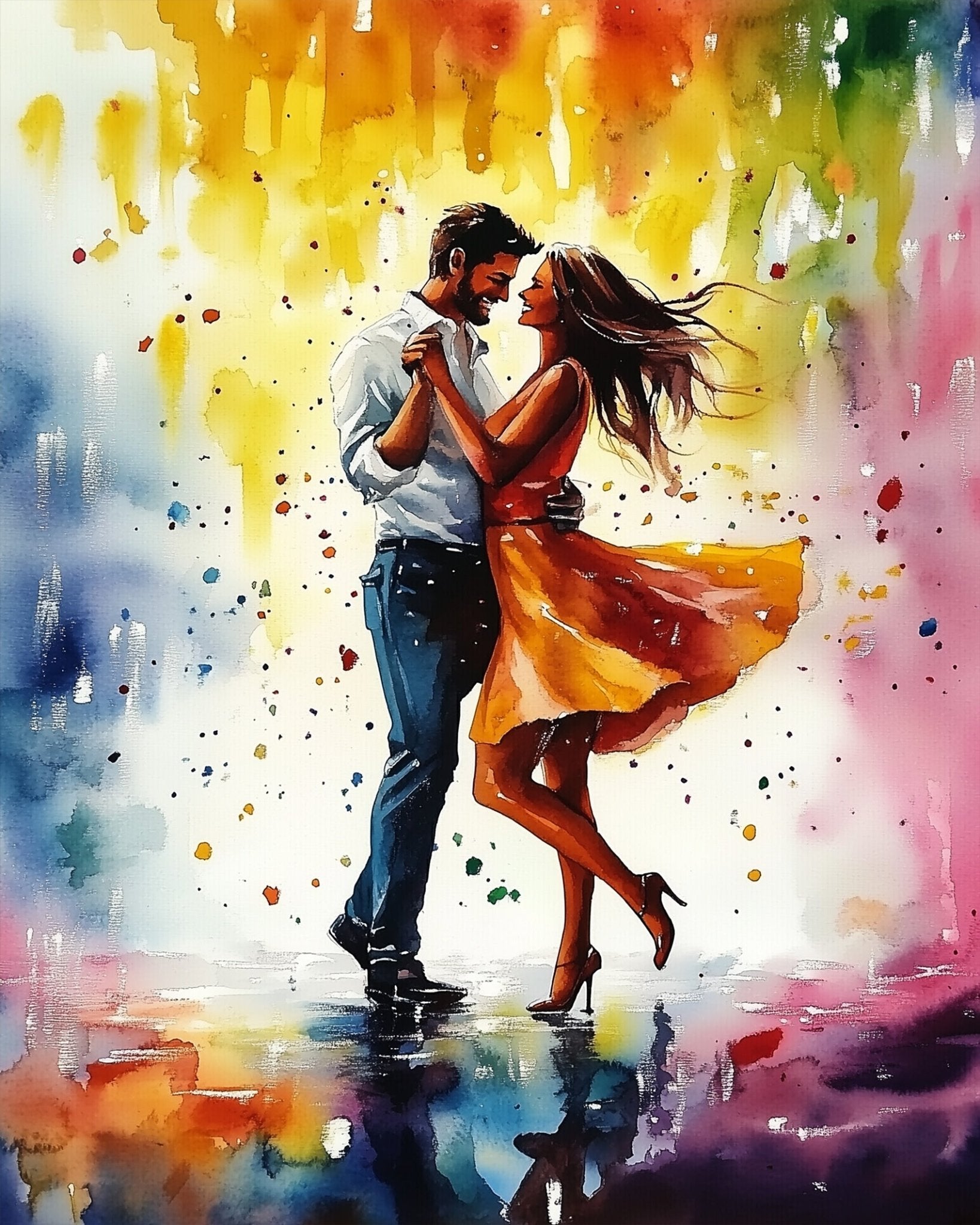 Romantic Dance Under Colors - Dance - BestPaintByNumbers - Paint by Numbers Custom Kit