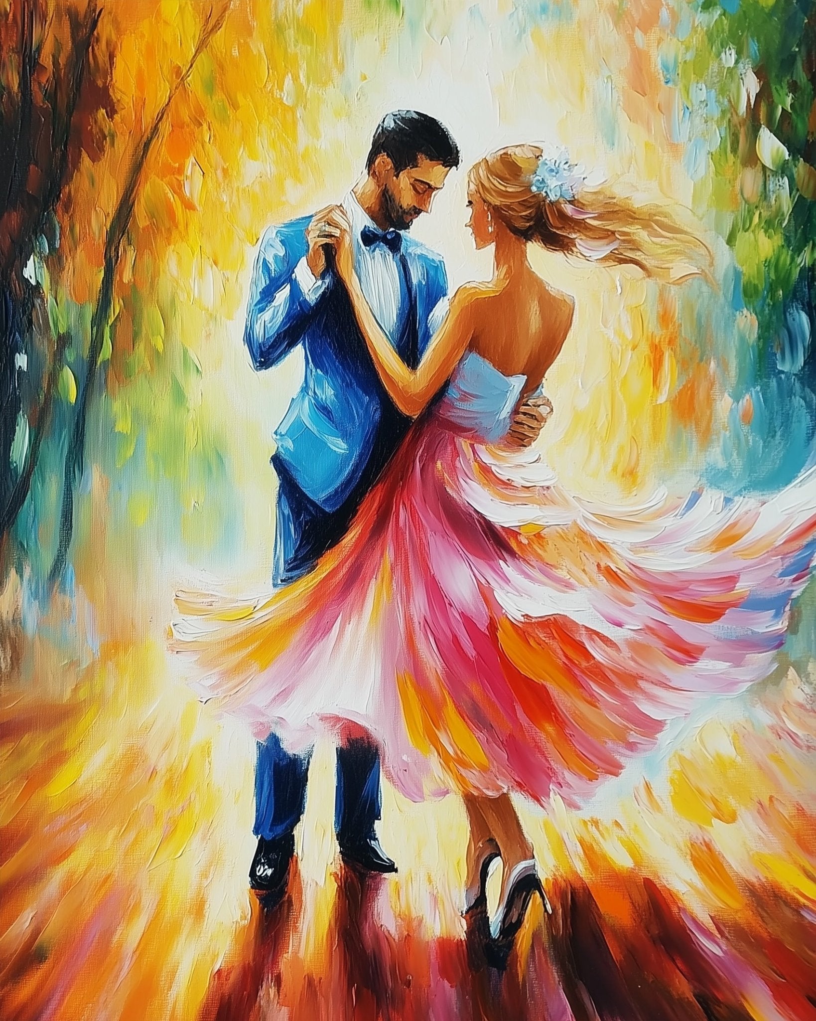 Romantic Waltz in Autumn - Dance - BestPaintByNumbers - Paint by Numbers Custom Kit