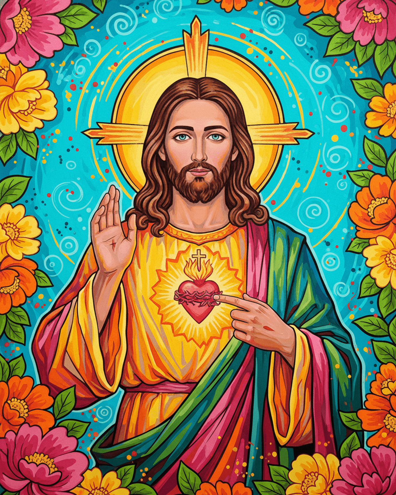 Sacred Heart Serenity - Mexico - BestPaintByNumbers - Paint by Numbers Custom Kit