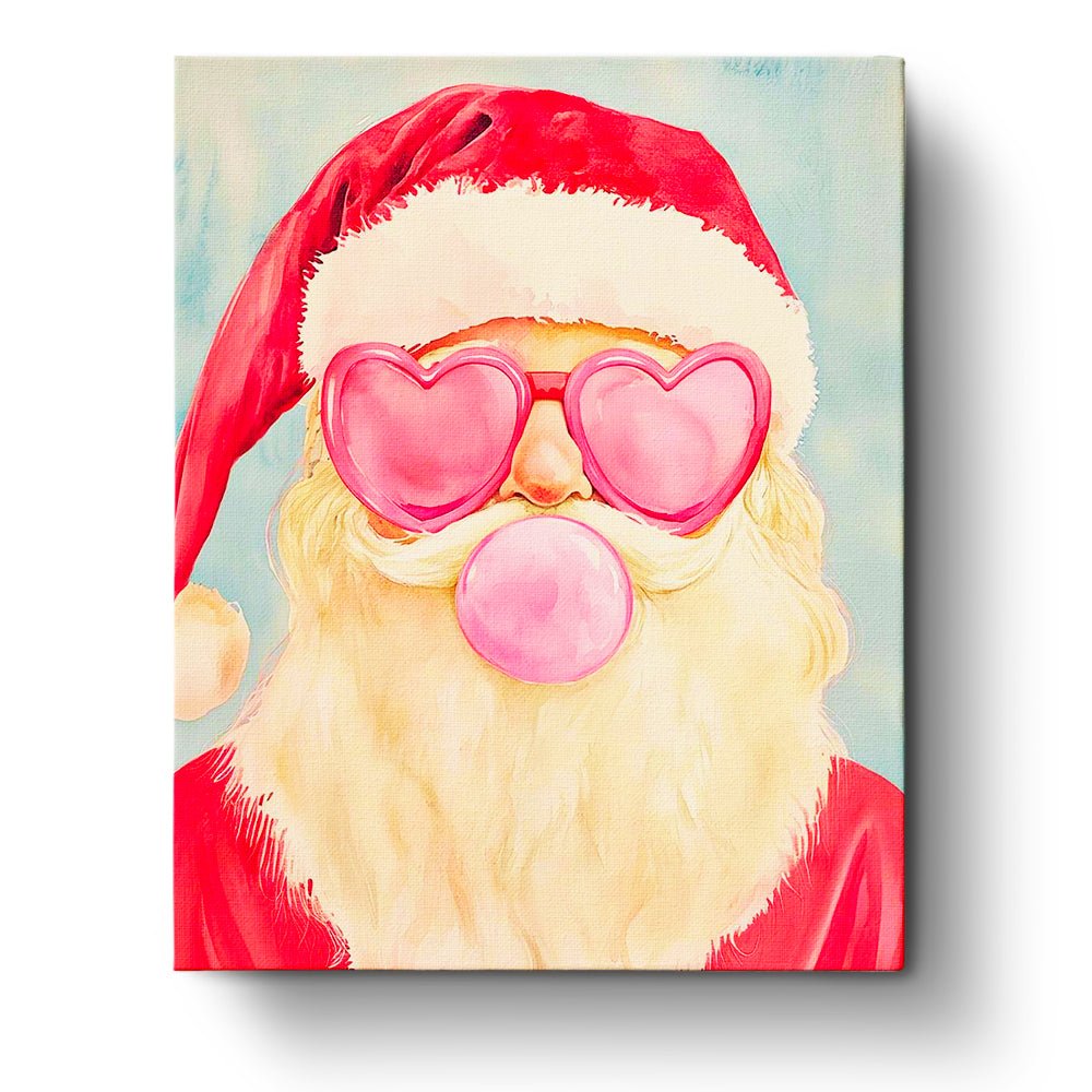 Santa with Heart Sunglasses - Christmas - BestPaintByNumbers - Paint by Numbers Custom Kit