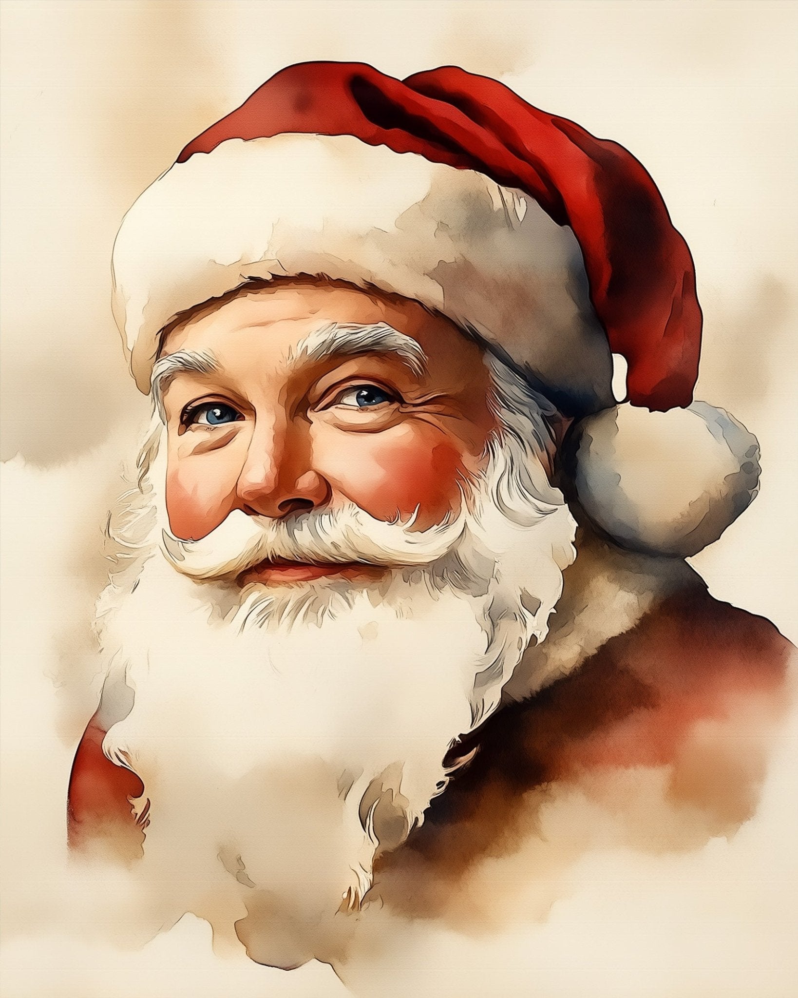 Santa's Cheerful Smile - Christmas - BestPaintByNumbers - Paint by Numbers Custom Kit