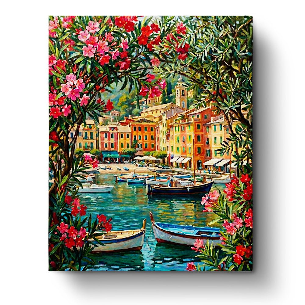 Scenic Italian Harbor - Places - BestPaintByNumbers - Paint by Numbers Custom Kit