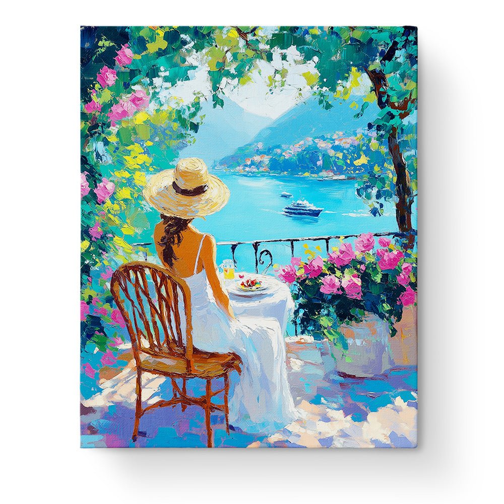 Scenic Terrace View - Summer - BestPaintByNumbers - Paint by Numbers Custom Kit