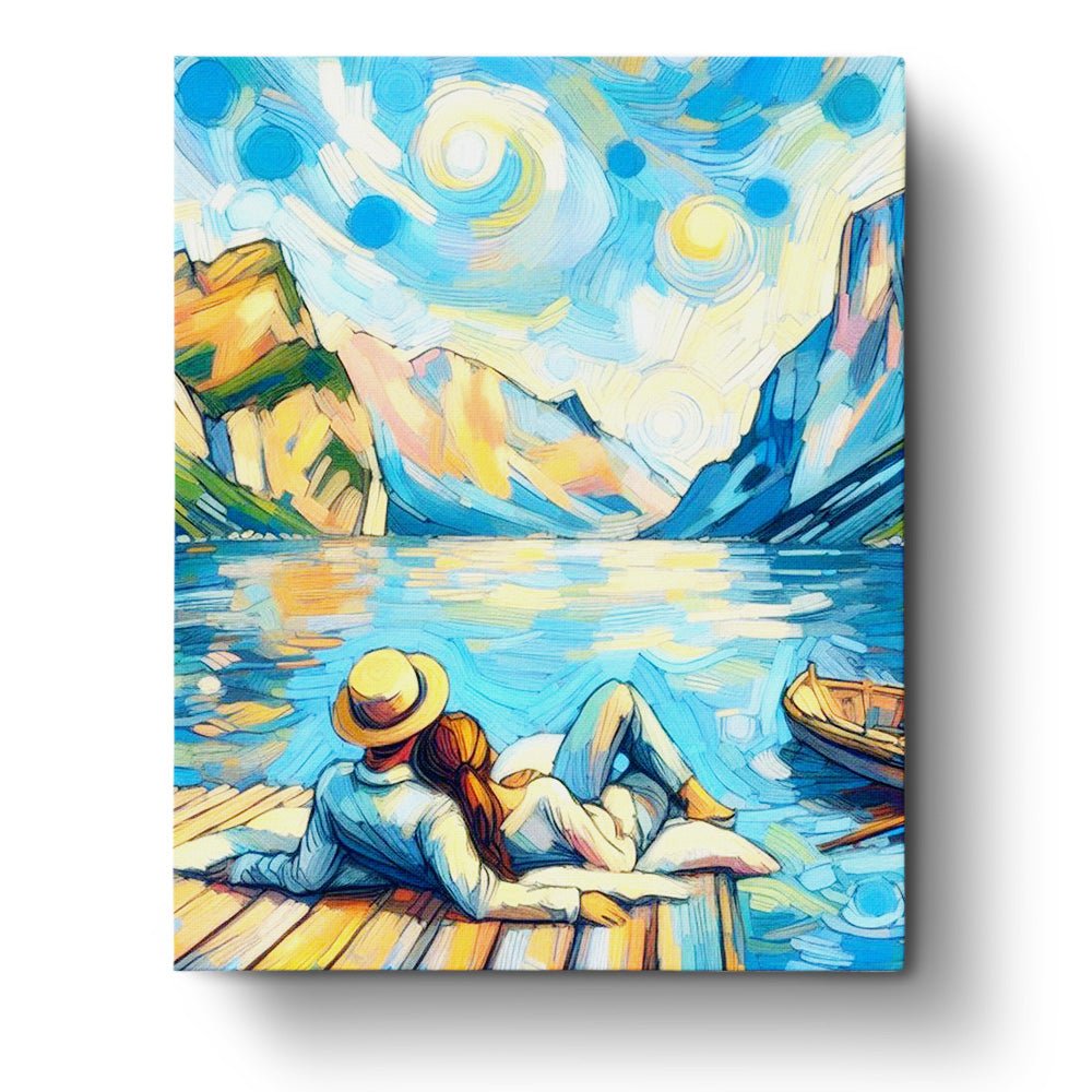 Serene Lakeside Escape - Romance - BestPaintByNumbers - Paint by Numbers Custom Kit