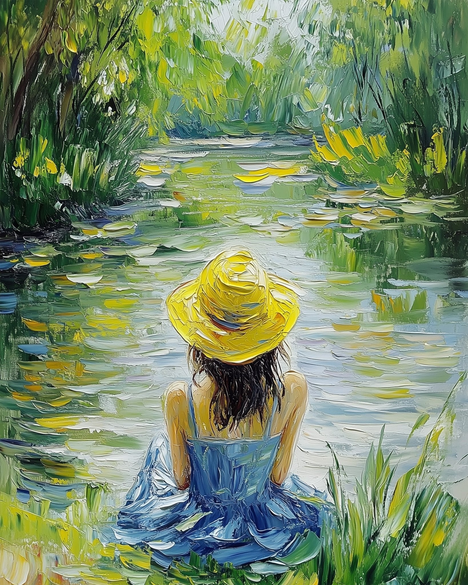 Serene River Reflection - Impressionist - BestPaintByNumbers - Paint by Numbers Custom Kit