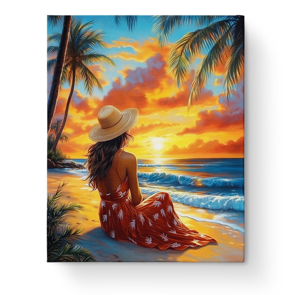 Serene Sunset on the Beach - Summer - BestPaintByNumbers - Paint by Numbers Custom Kit