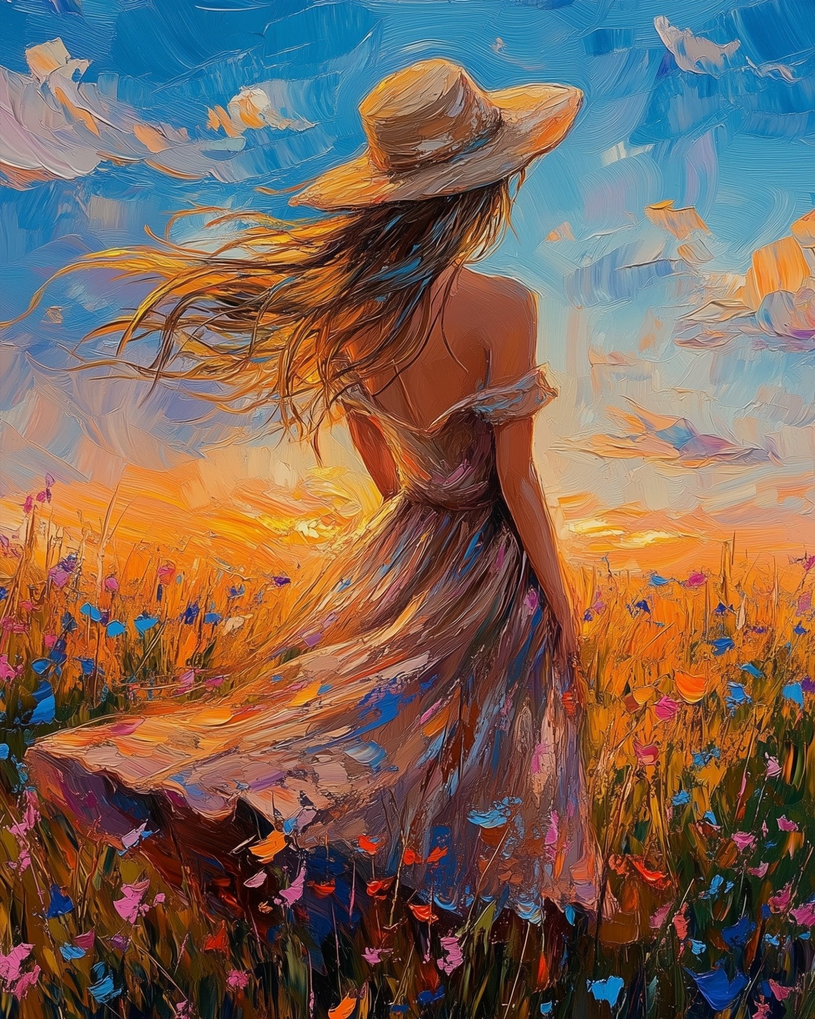 Serene Sunset Stroll - Impressionist - BestPaintByNumbers - Paint by Numbers Custom Kit