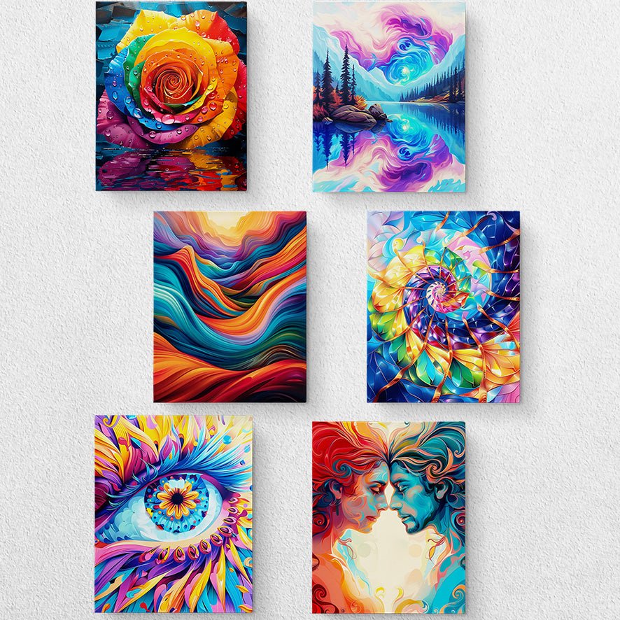Fixed paint by numbers kit, 24 colors, 12x16in. Artistic abstract designs. Ideal for stress relief and creativity boost.