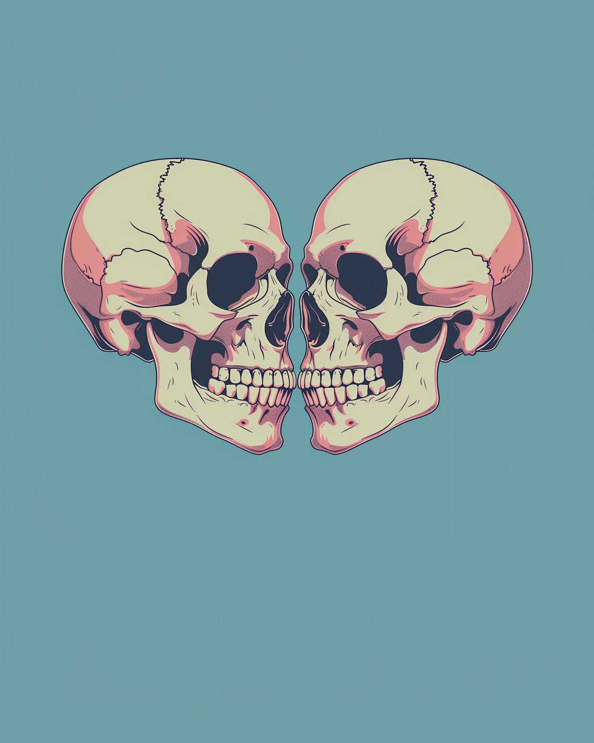 Fixed kit, 24 colors, 16x20in. Artistic skeleton twins. A perfect meditative painting experience for calm and focus.