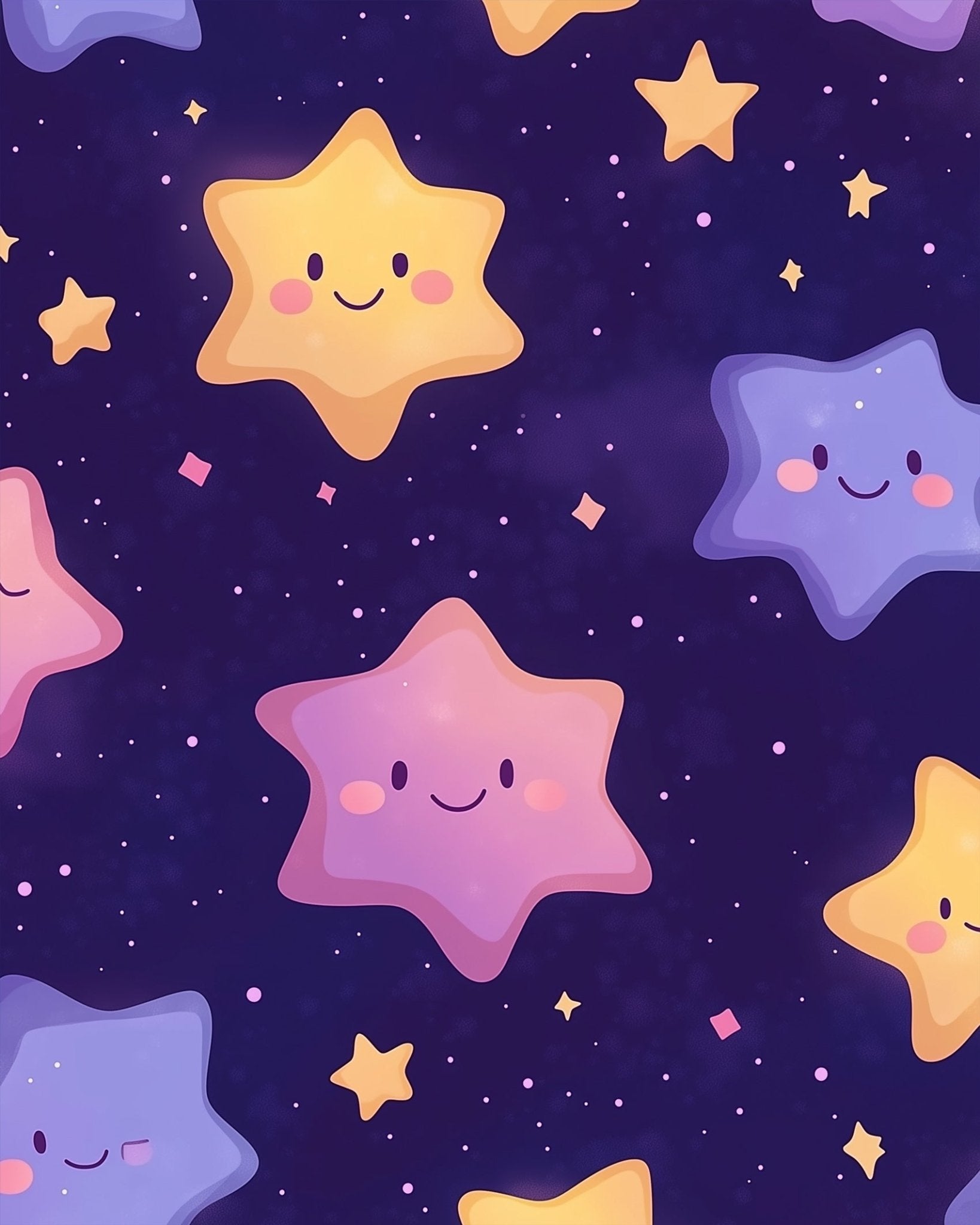 Smiling Stars - Galaxies - BestPaintByNumbers - Paint by Numbers Custom Kit