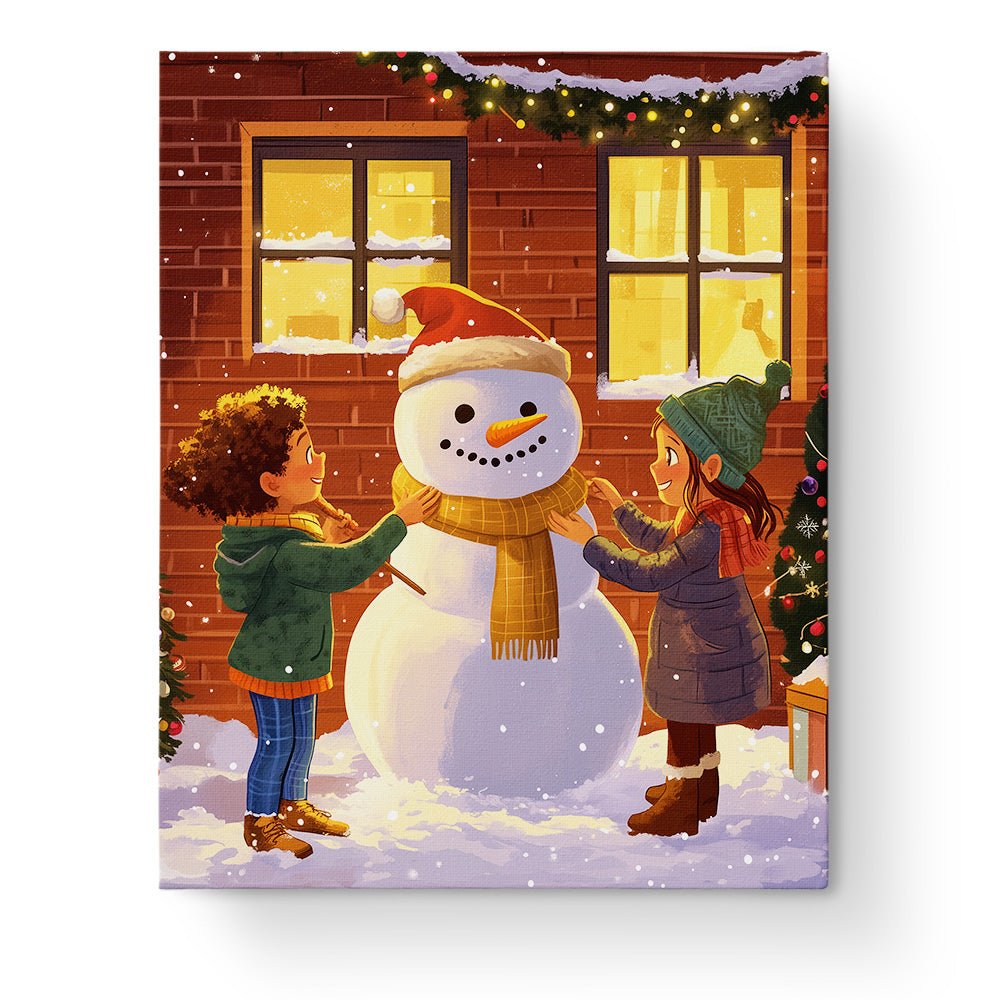 Snowman Friends Delight - Christmas - BestPaintByNumbers - Paint by Numbers Custom Kit