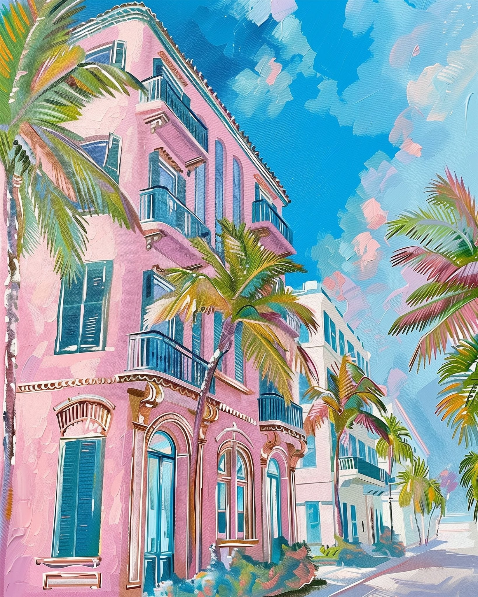 Fixed kit, 24 colors, 16x20in. Capture Florida's charm with bold strokes and calming vibes. BestPaintByNumbers.