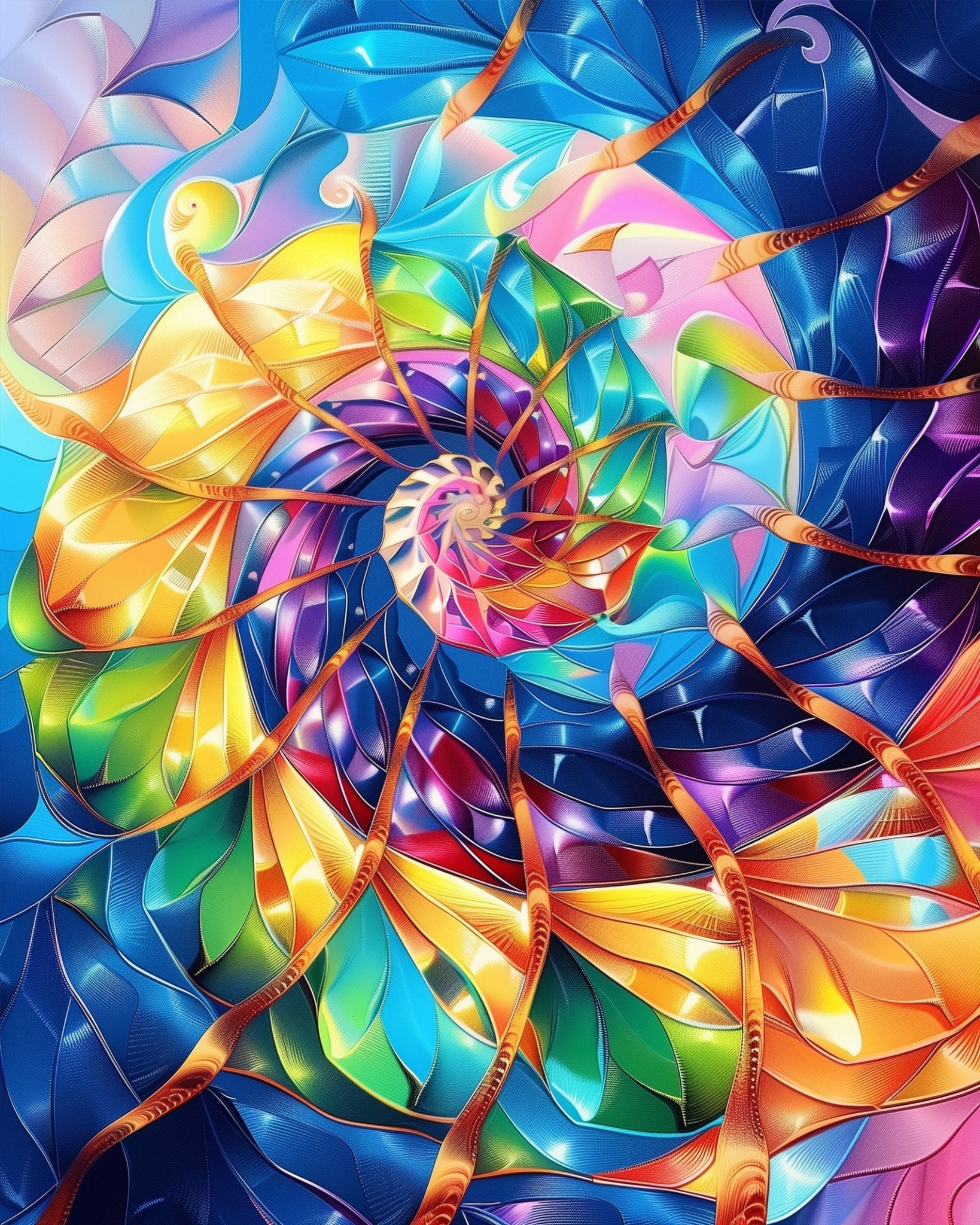 Fixed kit, 24 colors. Intricate spiral design with bold colors. Ideal for relaxation and creativity.