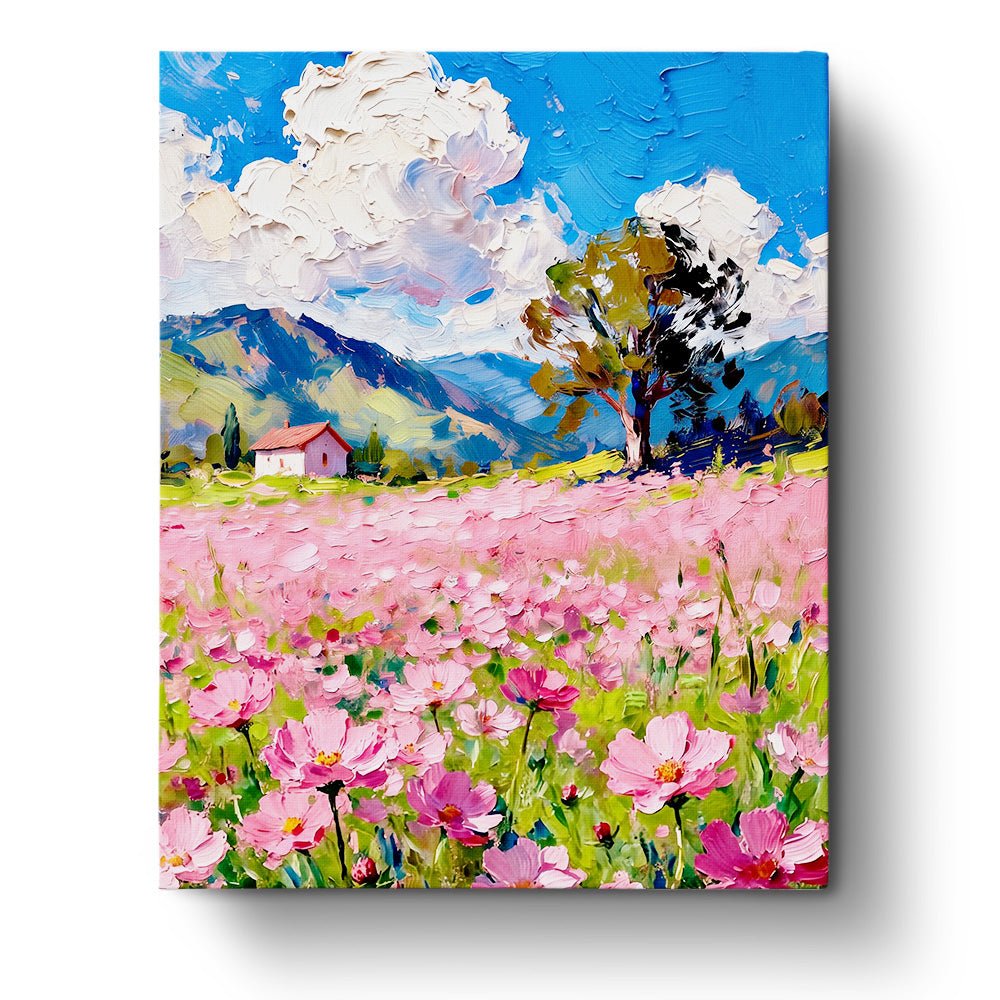 Spring Meadow Cottage - Flowers - BestPaintByNumbers - Paint by Numbers Custom Kit