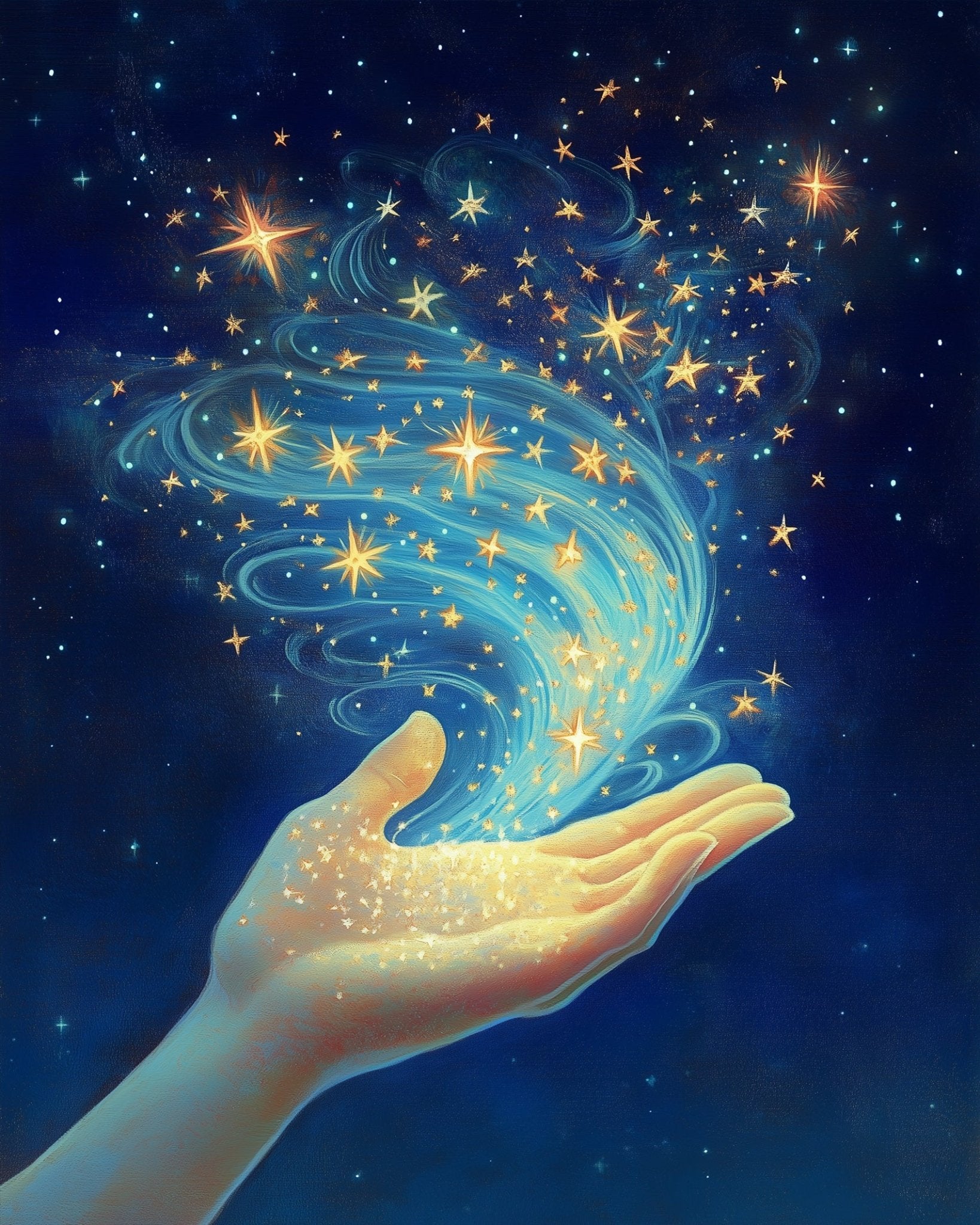 Starlit Hand - Meditation - BestPaintByNumbers - Paint by Numbers Custom Kit