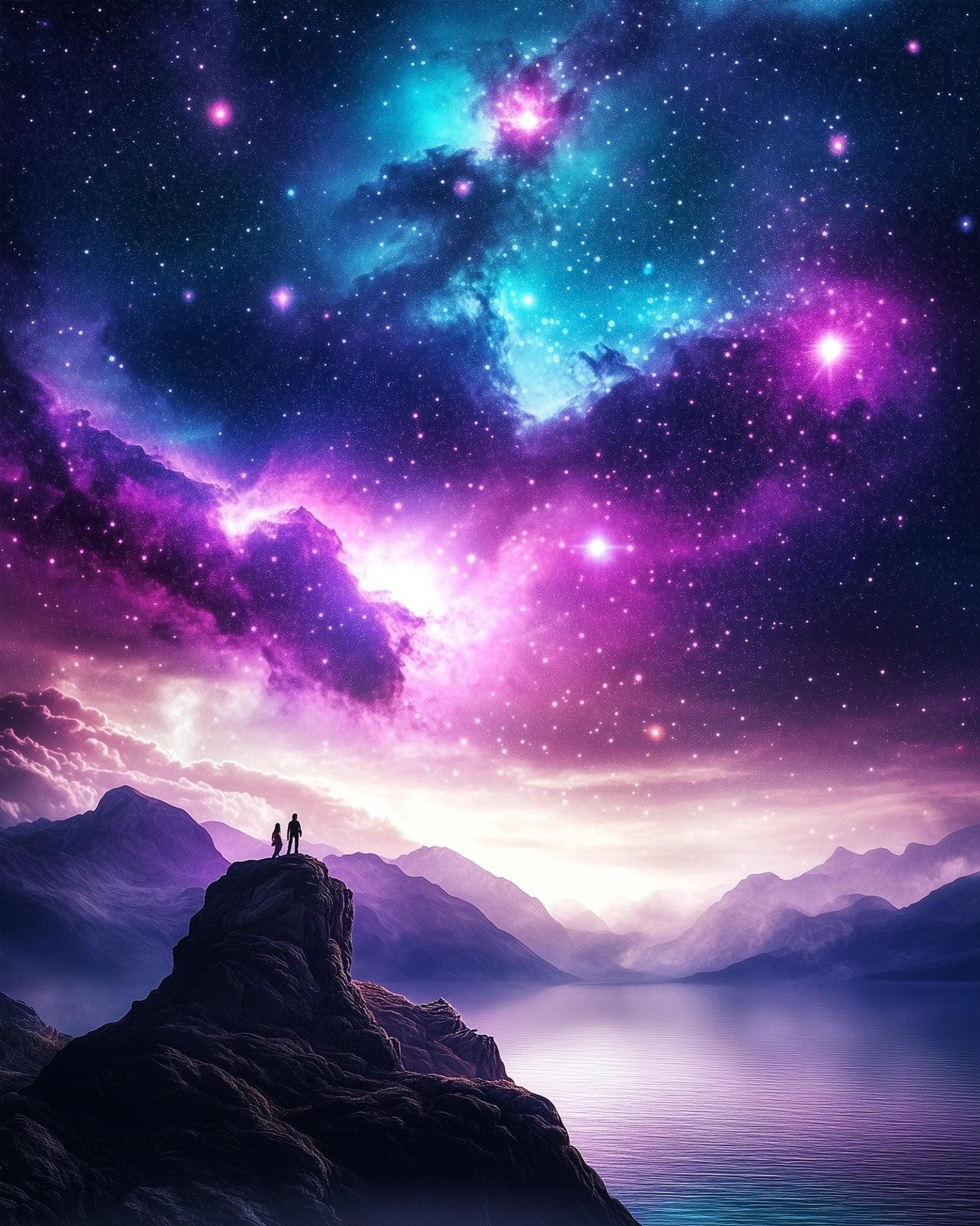 Starlit Mountain View - Galaxies - BestPaintByNumbers - Paint by Numbers Custom Kit