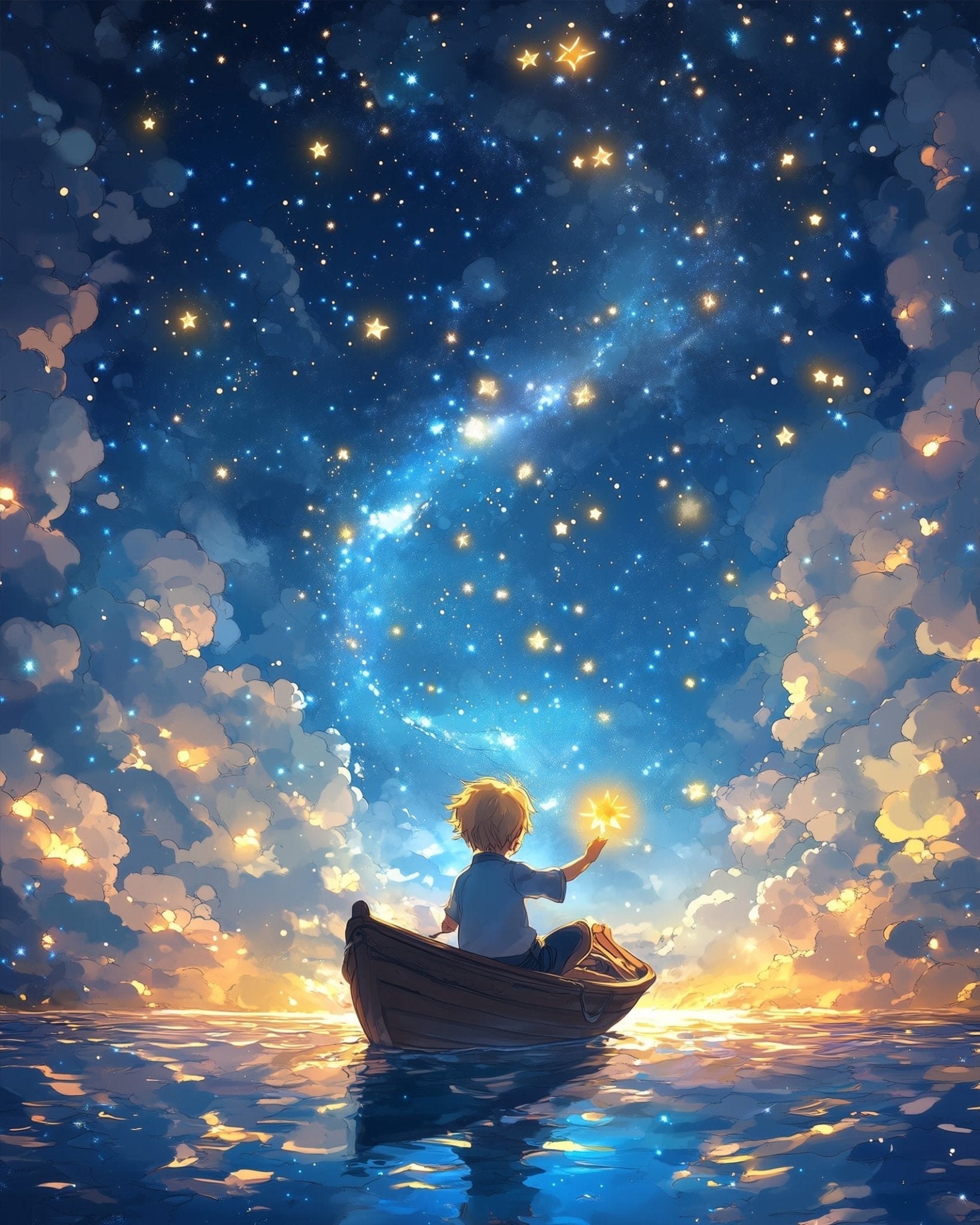 Starry Night Journey - Lo - Fi - BestPaintByNumbers - Paint by Numbers Custom Kit