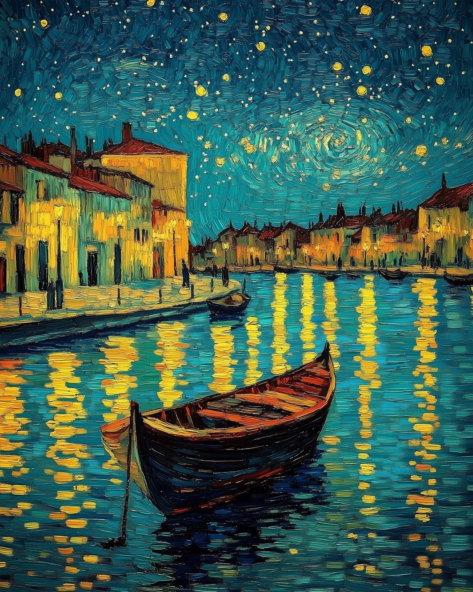 Starry Night Over The Rhone - Impressionist - BestPaintByNumbers - Paint by Numbers Custom Kit