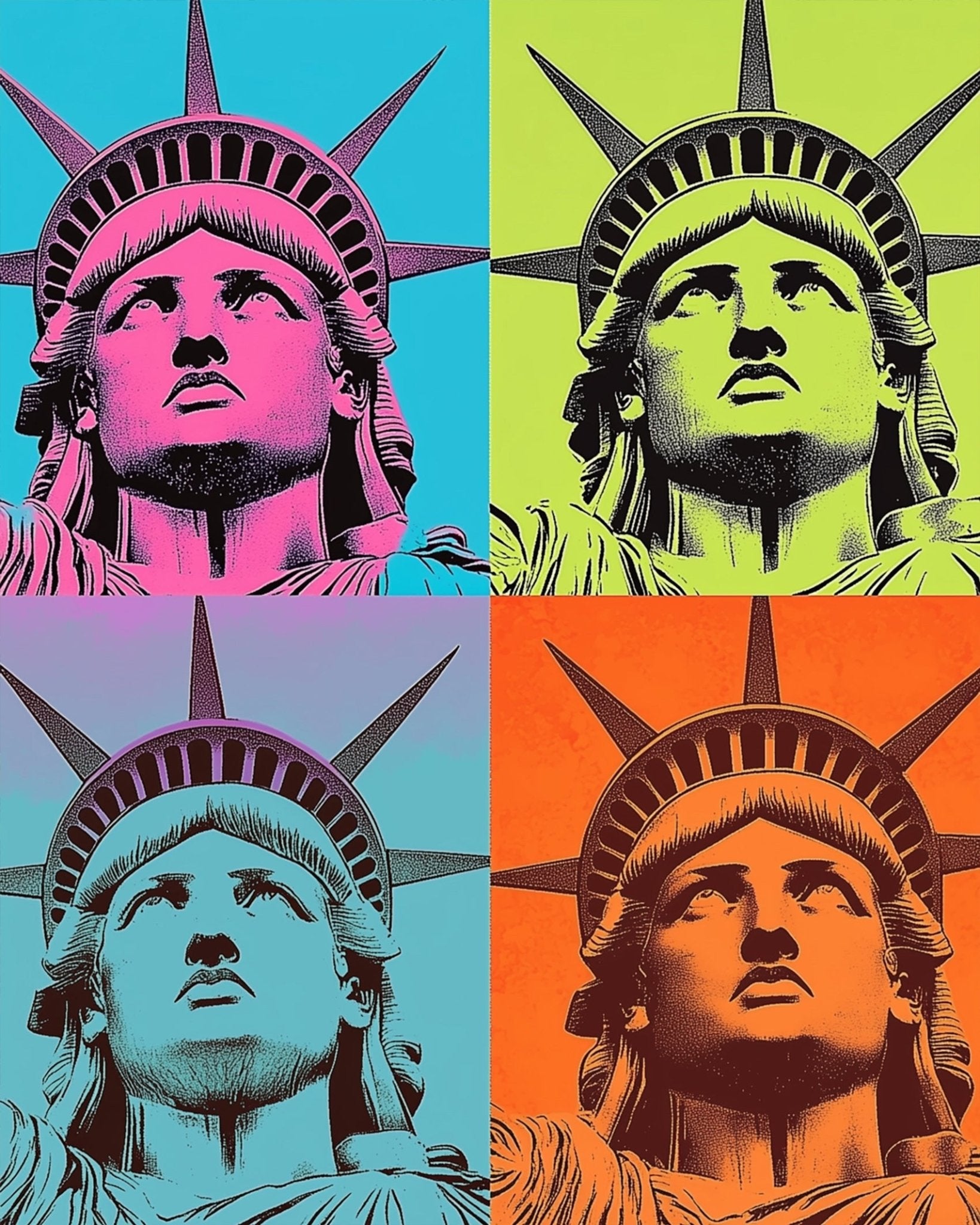 Statue of Liberty Pop Art Vibes - Pop Art - BestPaintByNumbers - Paint by Numbers Custom Kit