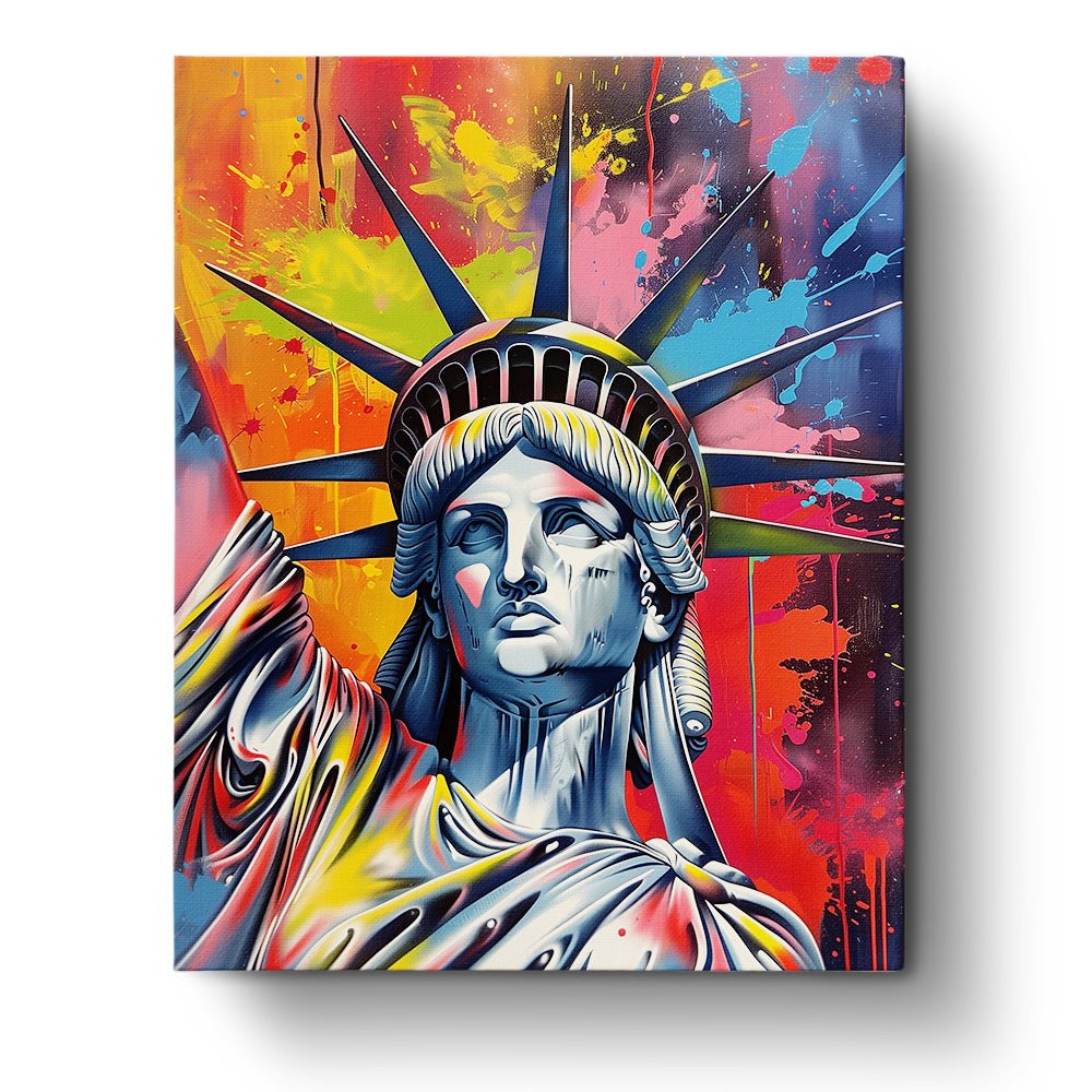 Fixed paint by numbers kit, 24 colors, 16x20in. Vibrant Liberty. Perfect for mindful relaxation and creativity.
