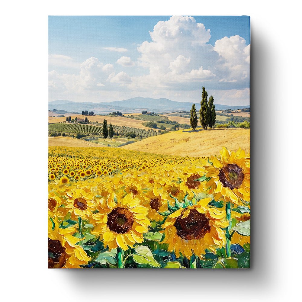 Sunflower Bliss - Flowers - BestPaintByNumbers - Paint by Numbers Custom Kit