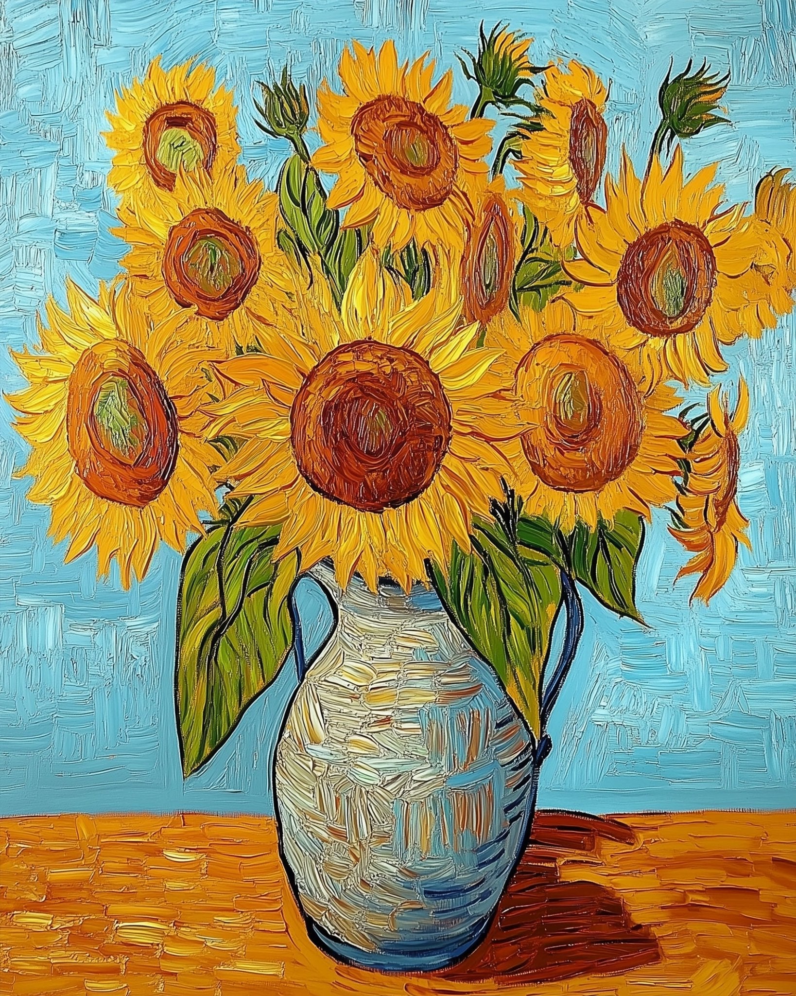 Sunflower Bouquet in Vase - Flowers - BestPaintByNumbers - Paint by Numbers Custom Kit
