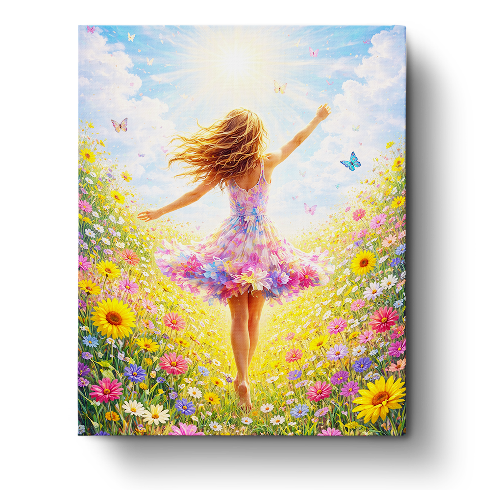 Sunlit Fields with Butterflies - PeacefulMoments - BestPaintByNumbers - Paint by Numbers Custom Kit