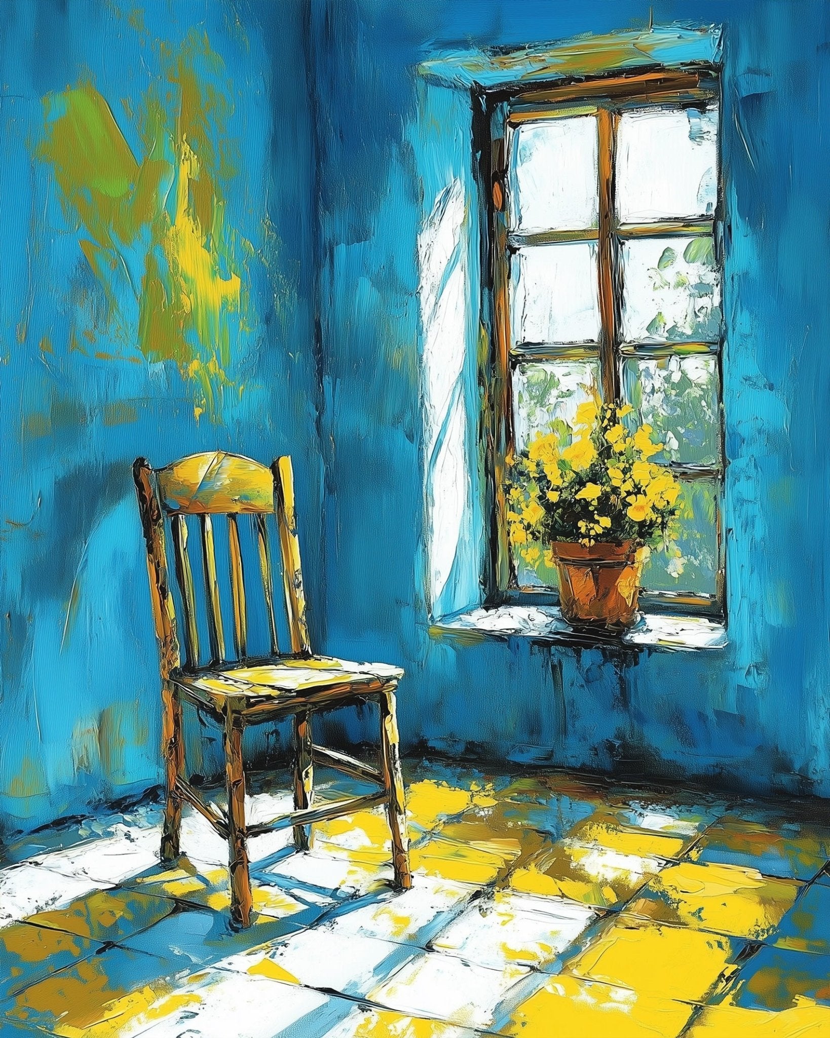 Sunny Corner Chair - Impressionist - BestPaintByNumbers - Paint by Numbers Custom Kit