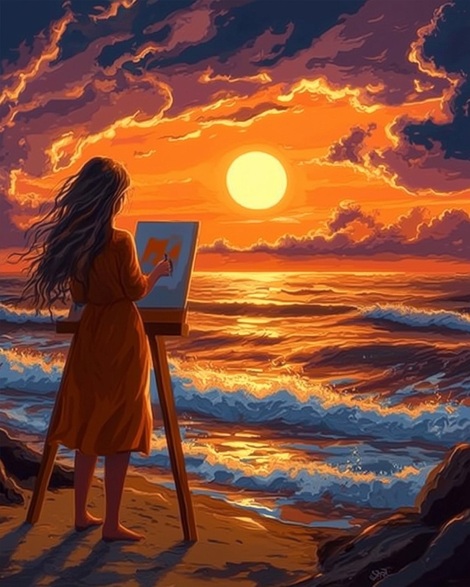 Sunset Dreamscape - Summer - BestPaintByNumbers - Paint by Numbers Custom Kit