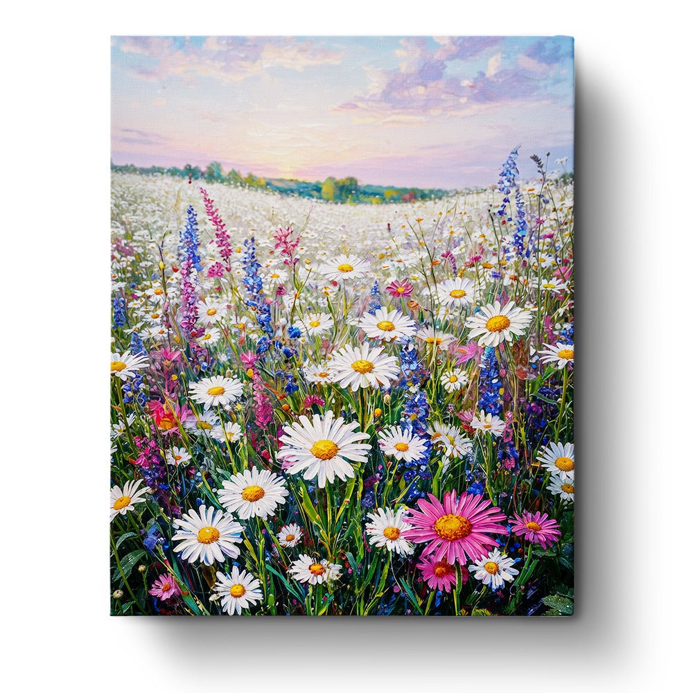 Sunset Meadow Blooms - Flowers - BestPaintByNumbers - Paint by Numbers Custom Kit