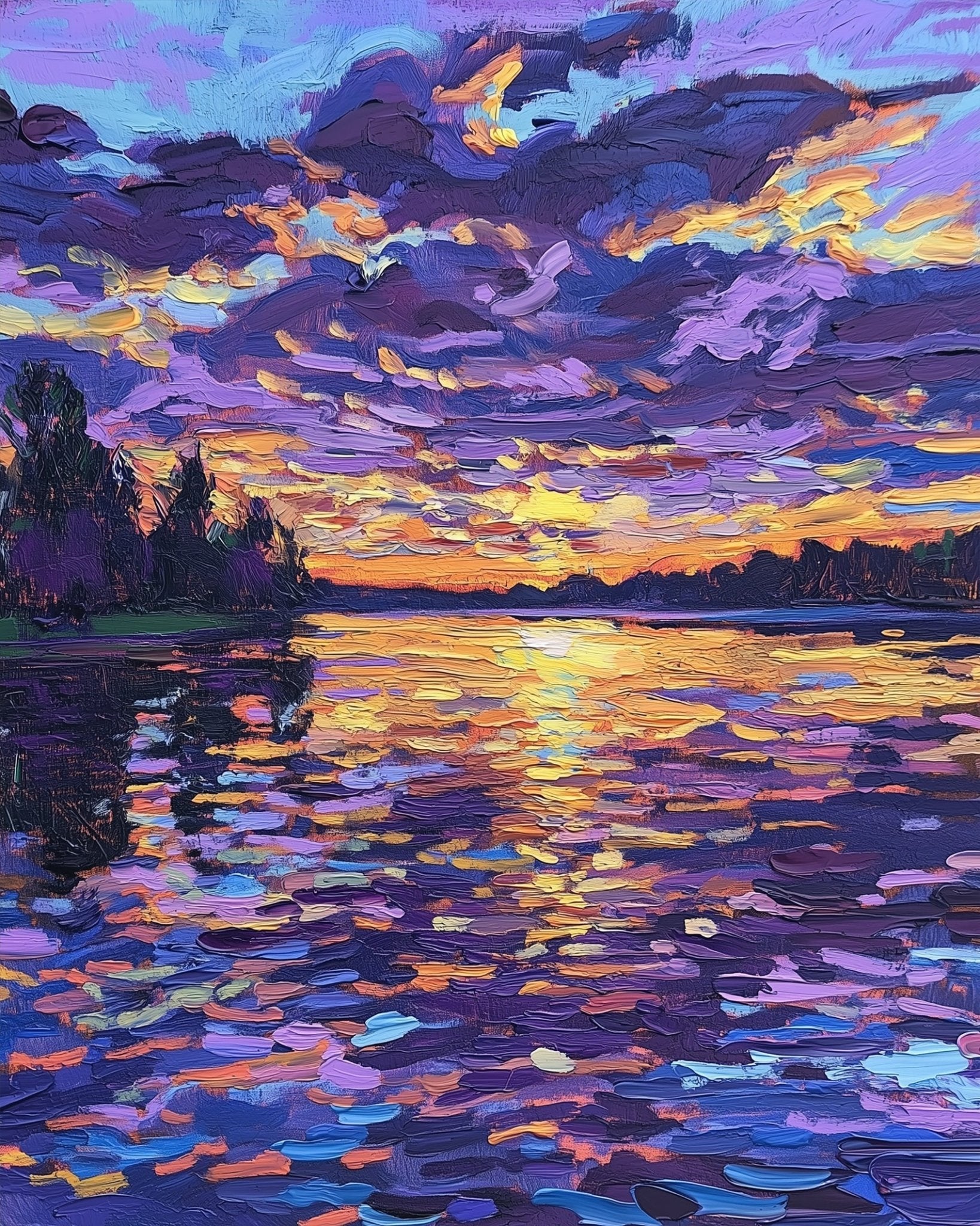 Sunset Reflections - Impressionist - BestPaintByNumbers - Paint by Numbers Custom Kit