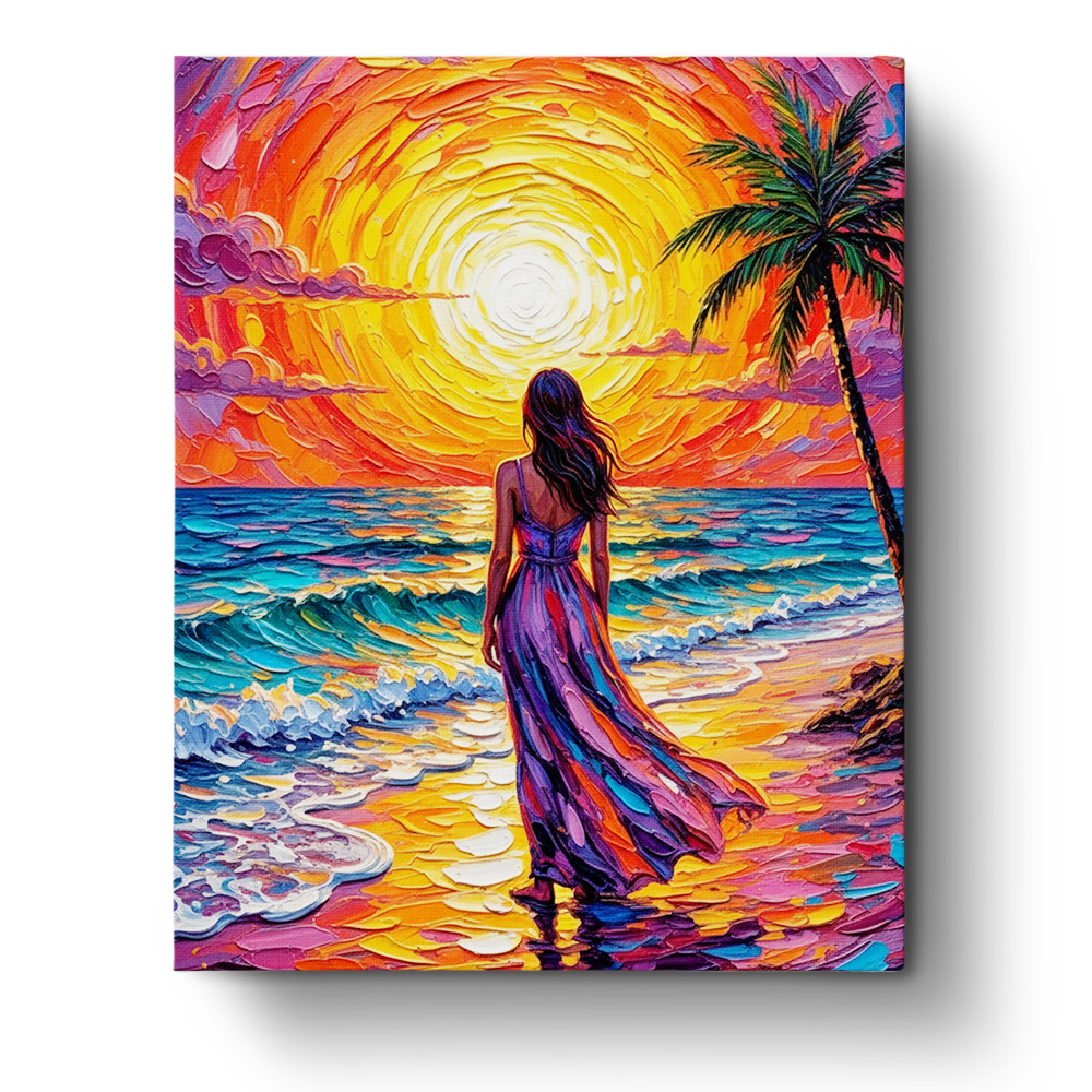 Sunset Serenity by the Sea - PeacefulMoments - BestPaintByNumbers - Paint by Numbers Custom Kit