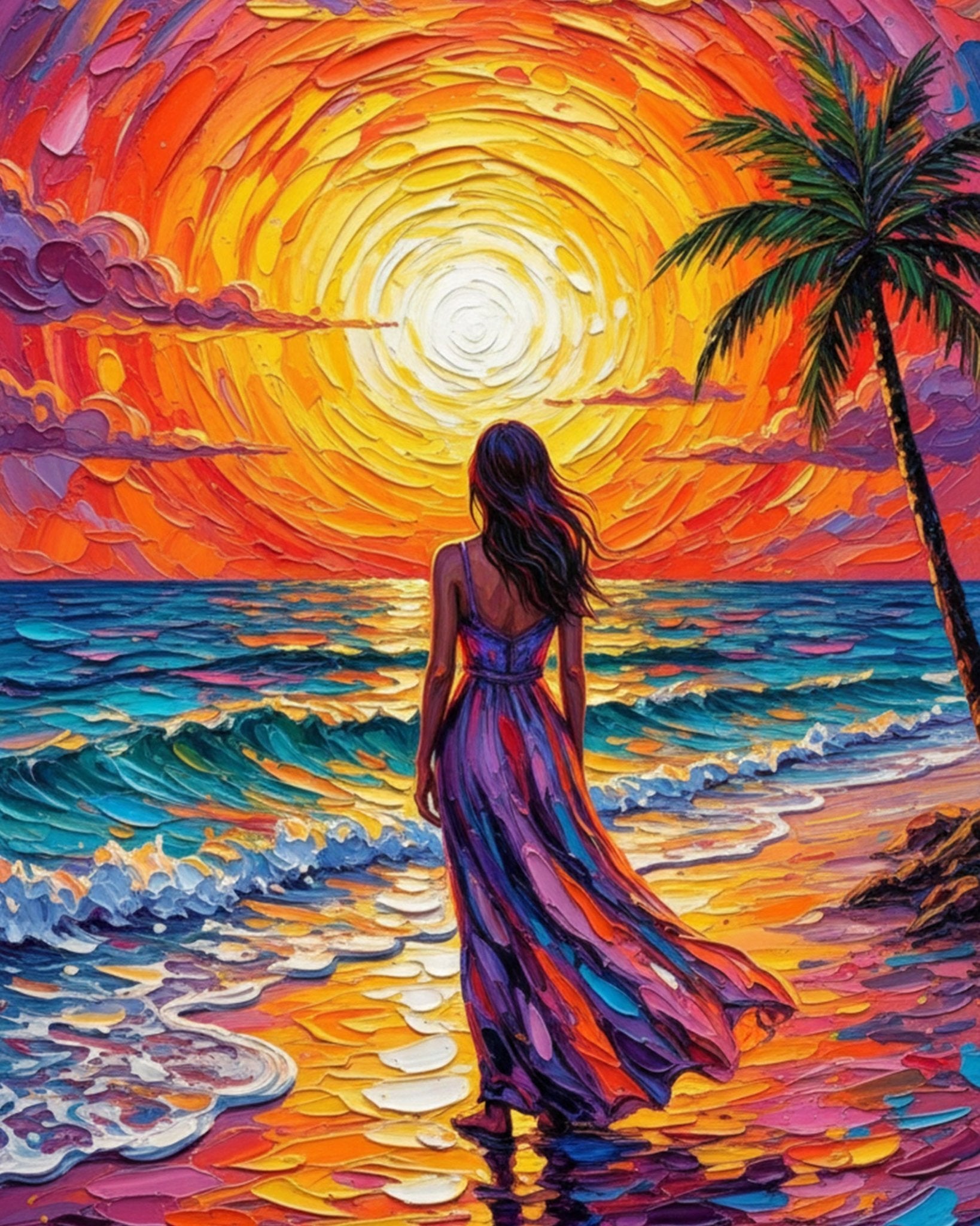 Sunset Serenity by the Sea - PeacefulMoments - BestPaintByNumbers - Paint by Numbers Custom Kit