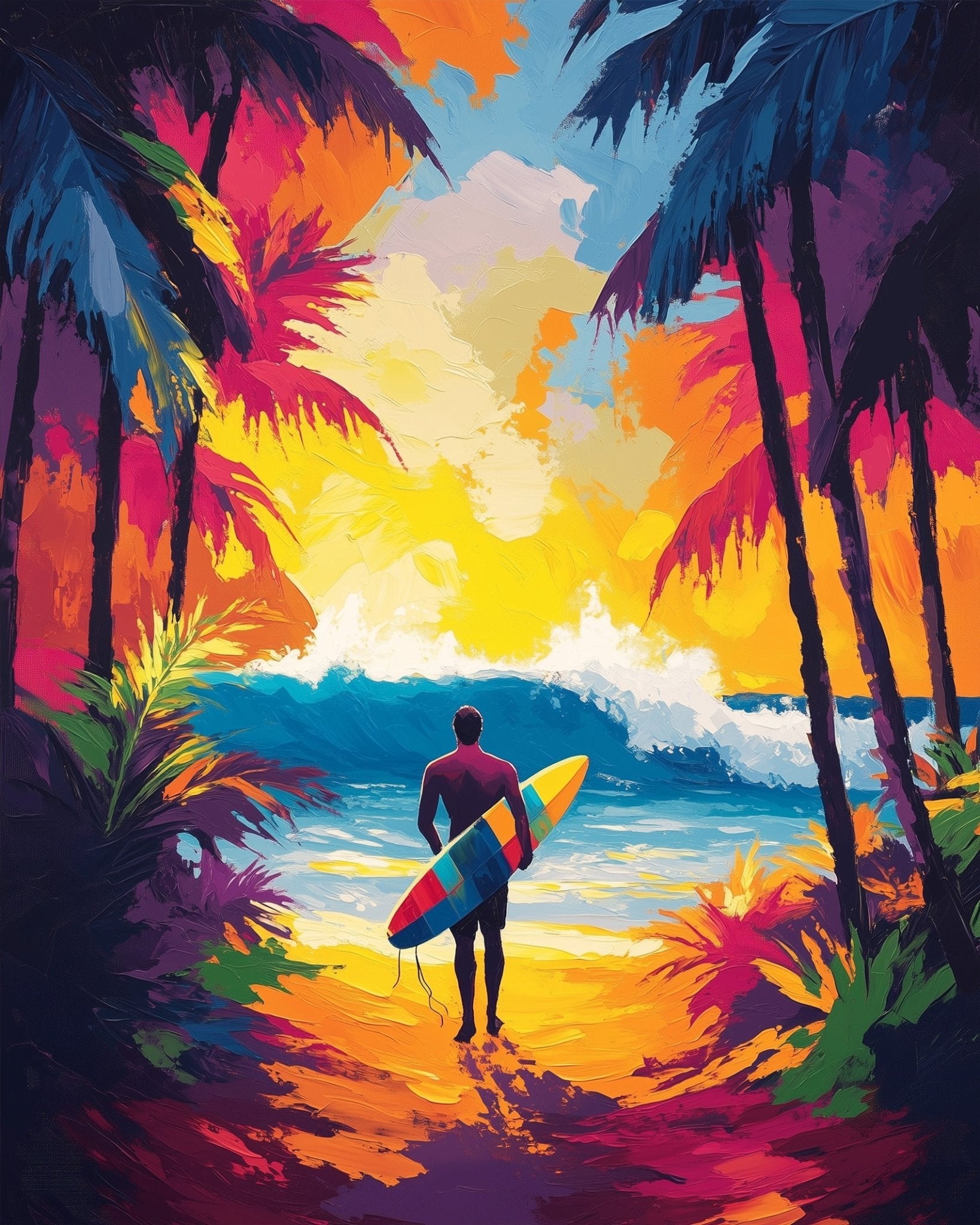 Sunset Surf Retreat - Summer - BestPaintByNumbers - Paint by Numbers Custom Kit