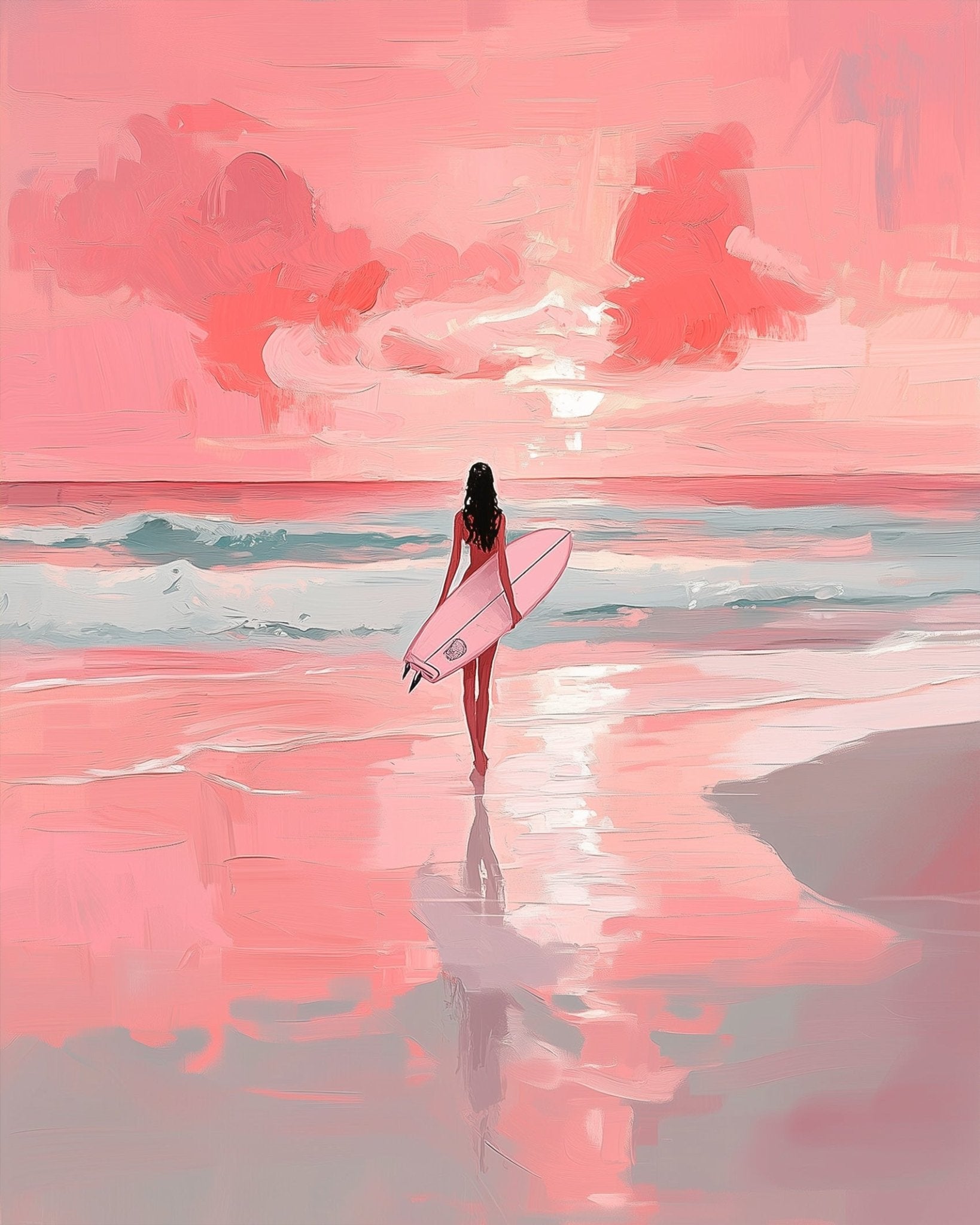 Surfing Sunset Bliss - Summer - BestPaintByNumbers - Paint by Numbers Custom Kit