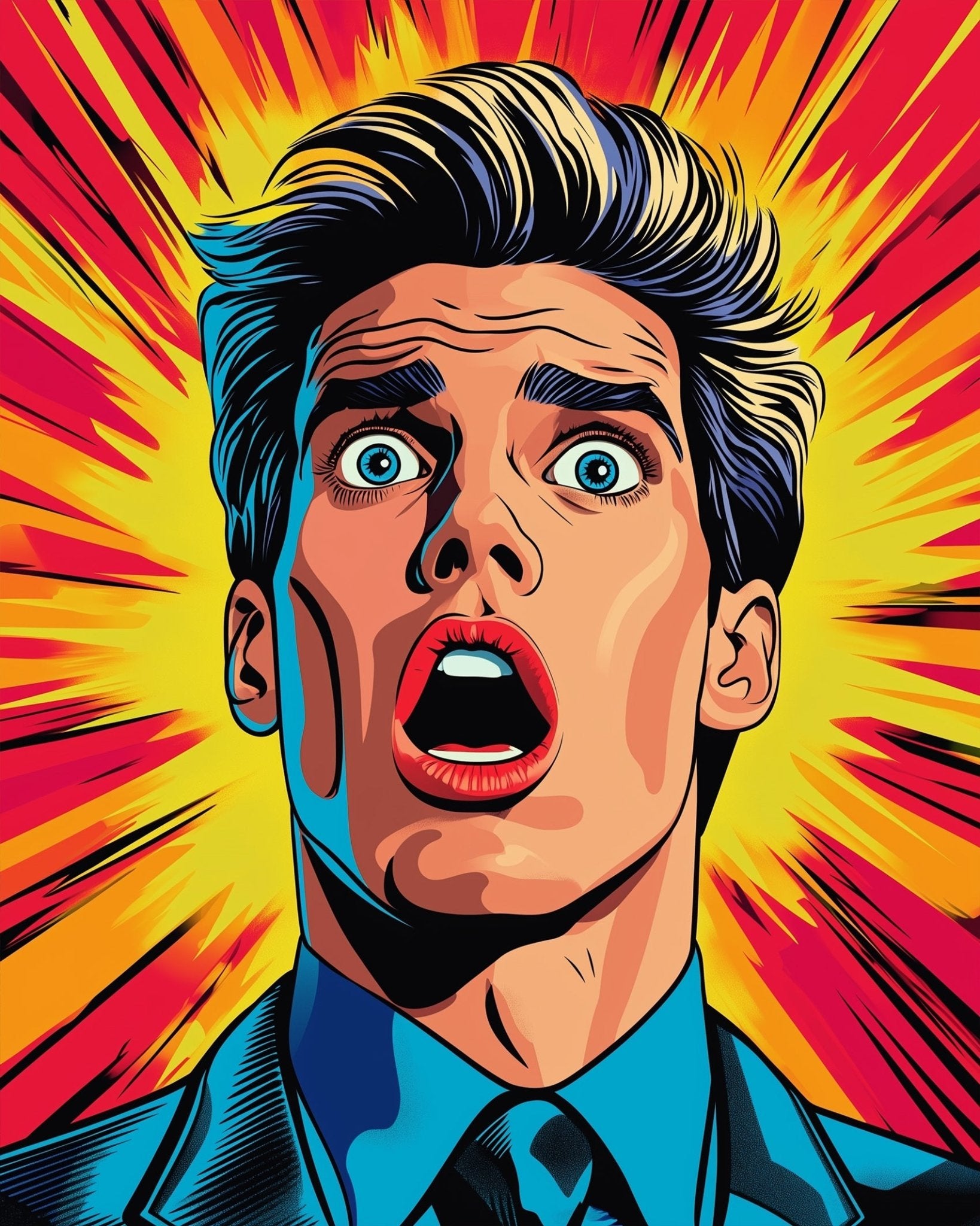 Surprised Expression - Pop Art - BestPaintByNumbers - Paint by Numbers Custom Kit