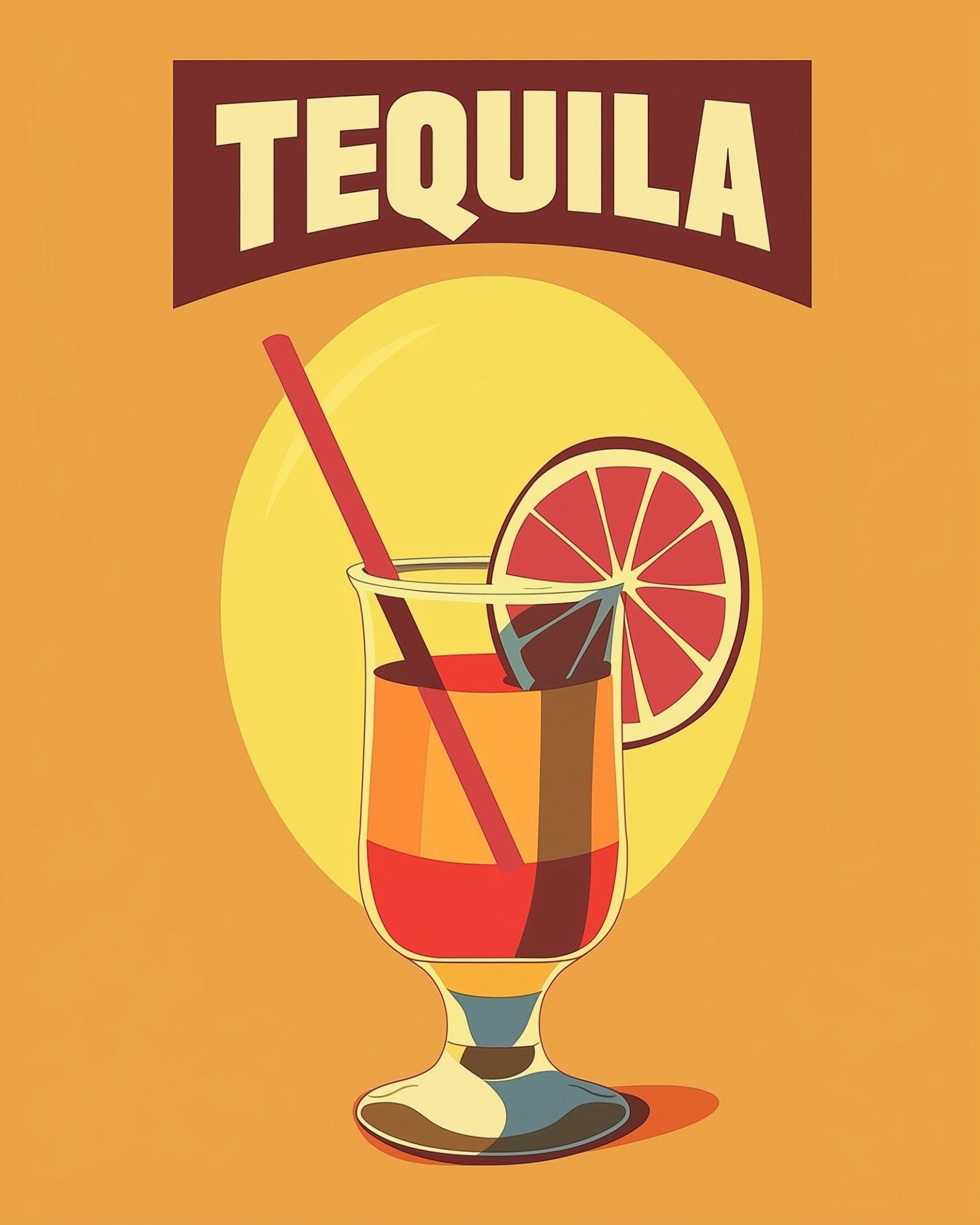 Tequila Cocktail Art - Minimalistic - BestPaintByNumbers - Paint by Numbers Custom Kit