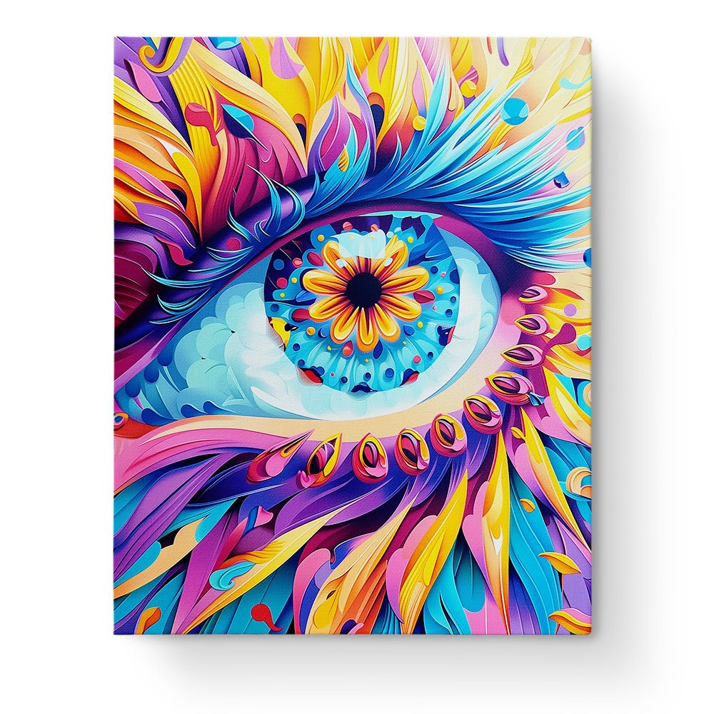 Fixed paint by numbers, 24 colors, 16x20in. Intricate third eye design for stress relief. BestPaintByNumbers fun.