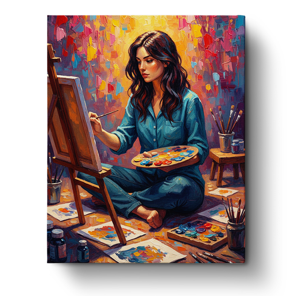 Tranquil Artist Retreat - PeacefulMoments - BestPaintByNumbers - Paint by Numbers Custom Kit