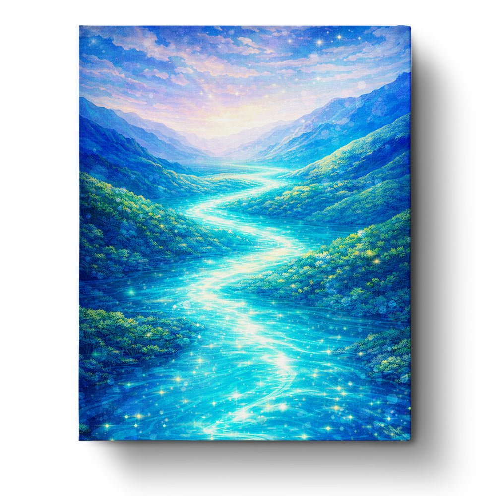 Tranquil River Glow - Meditation - BestPaintByNumbers - Paint by Numbers Custom Kit