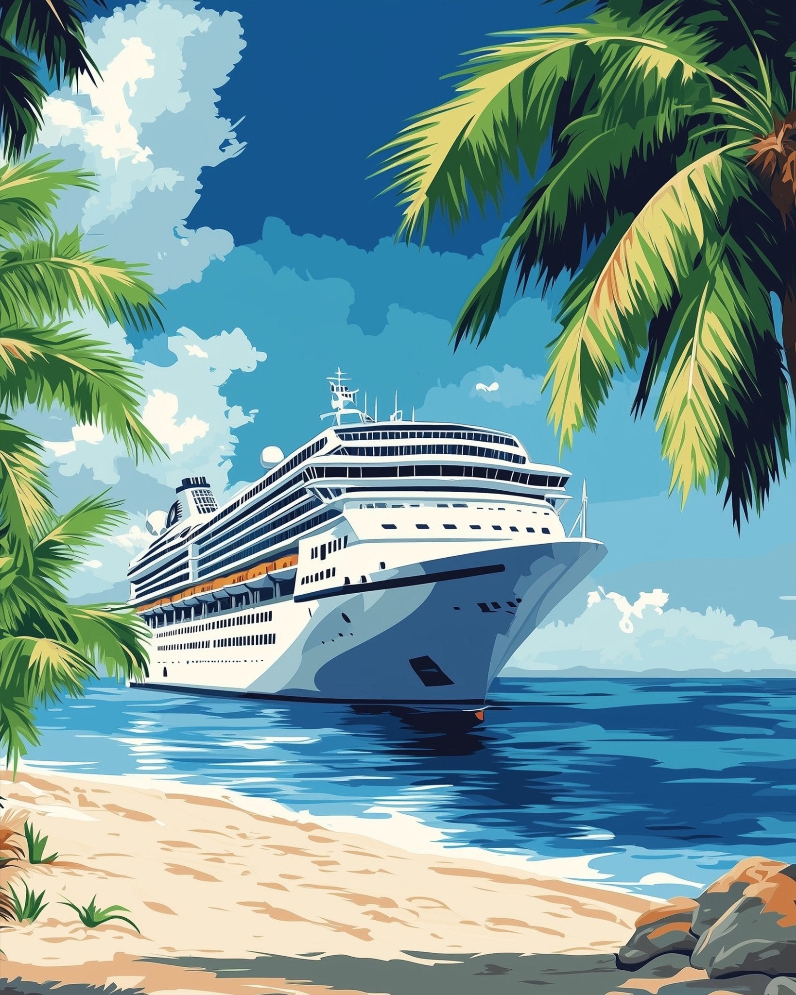 Tropical Cruise Escape - Summer - BestPaintByNumbers - Paint by Numbers Custom Kit