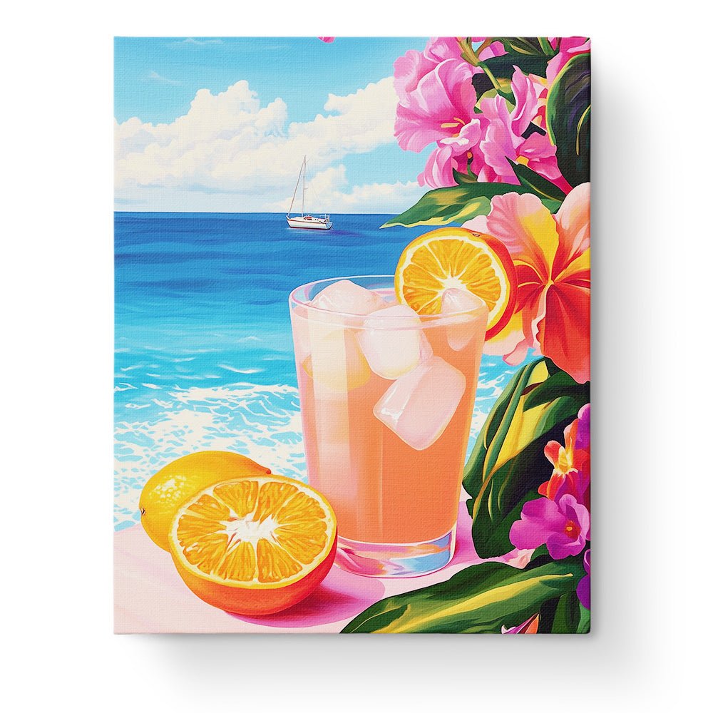 Tropical Ocean Drink - Summer - BestPaintByNumbers - Paint by Numbers Custom Kit