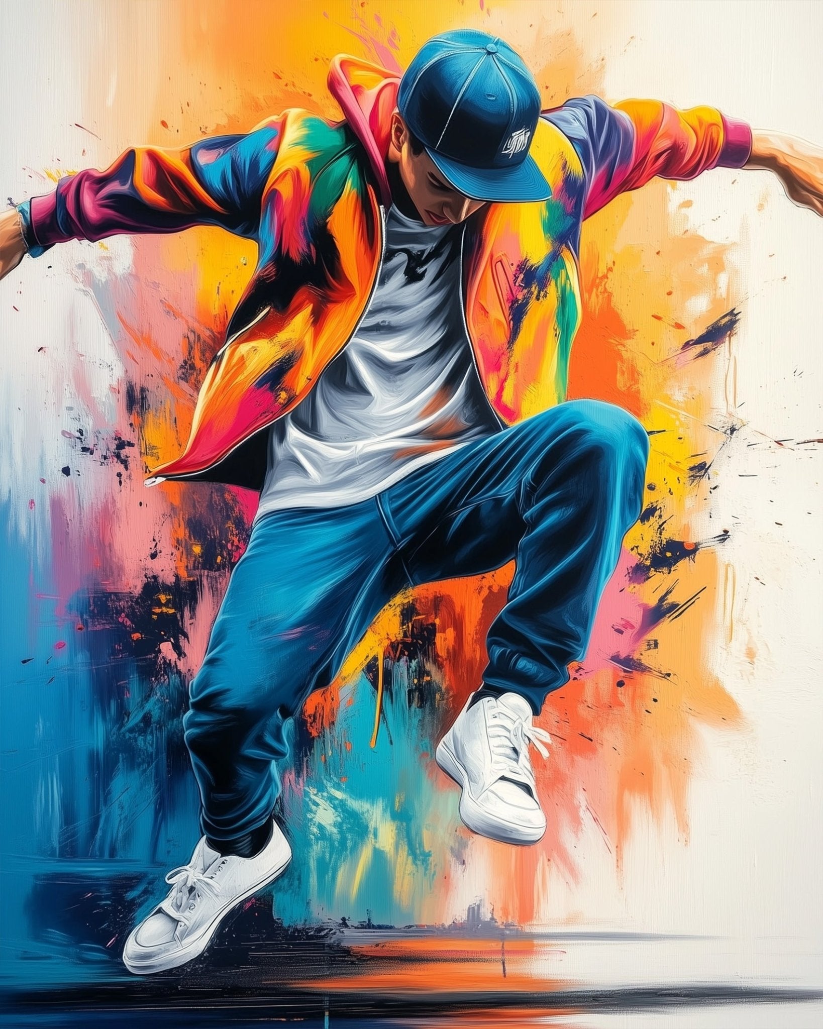 Urban Breakdance Explosion - Dance - BestPaintByNumbers - Paint by Numbers Custom Kit